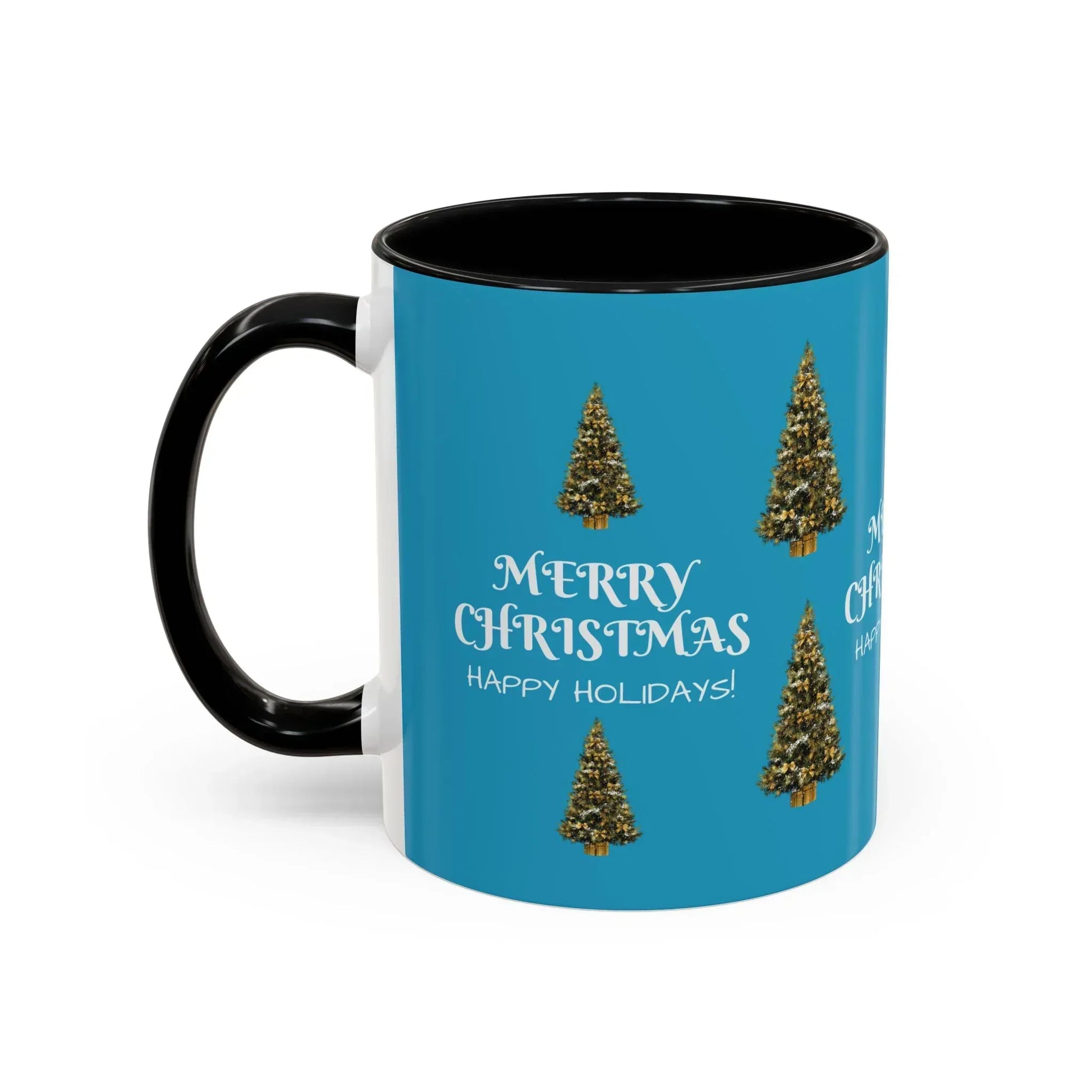 Merry Christmas and Happy Holidays Mug - Accent Coffee Mug (11, 15oz) - KARARMDESIGN