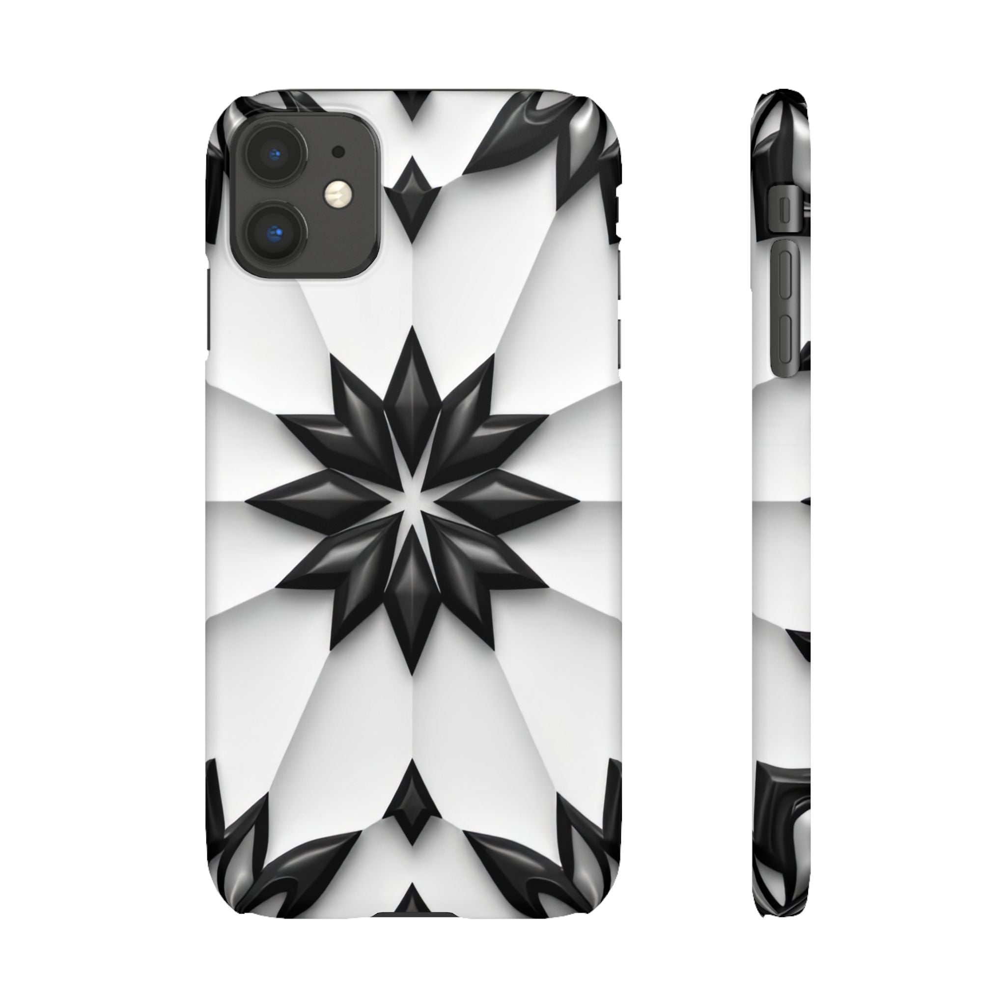 Black & White Geometric Snap Case for iPhone & Samsung Galaxy