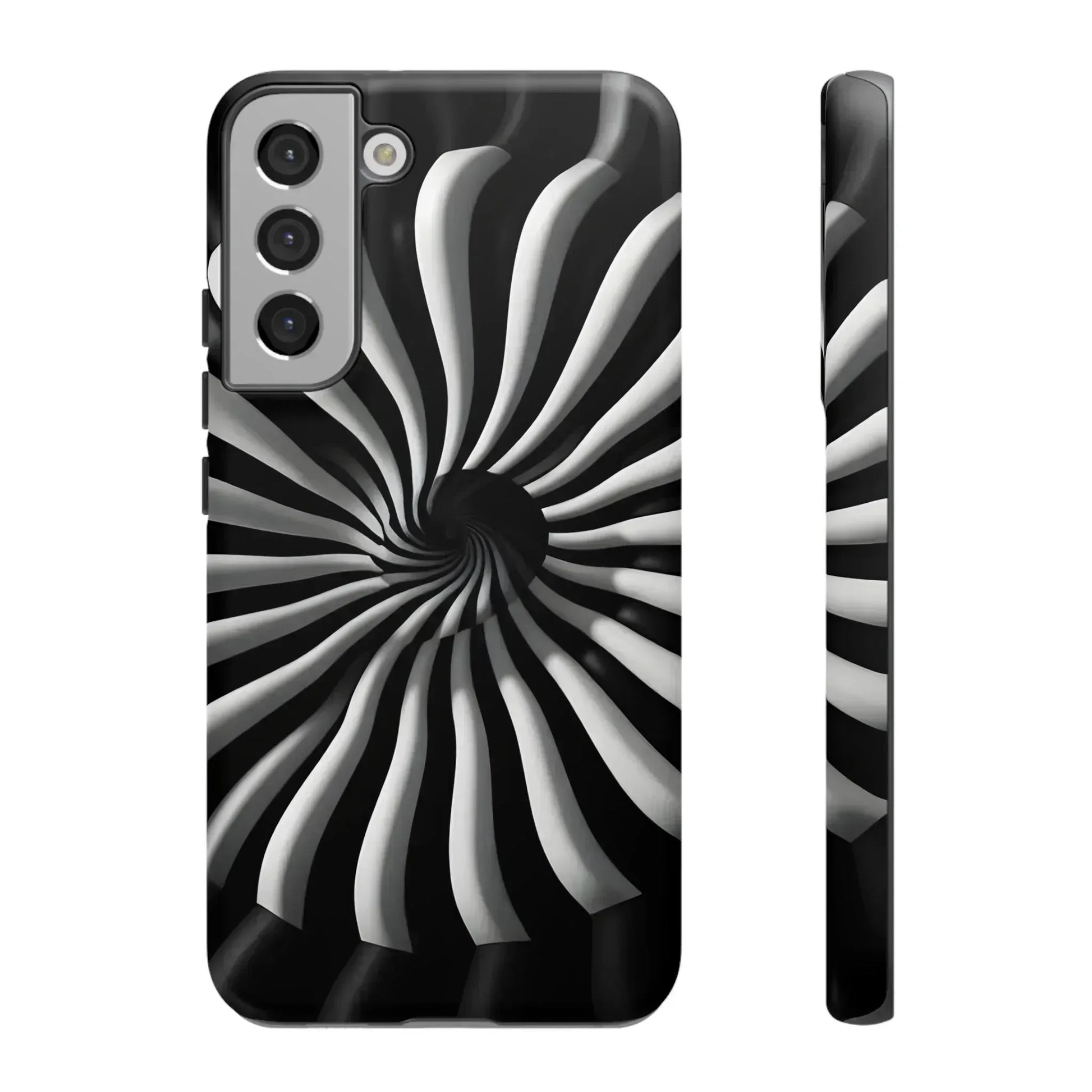 Hypnotic Black and White Spiral Phone Case for iPhone & Galaxy - KARARMDESIGN