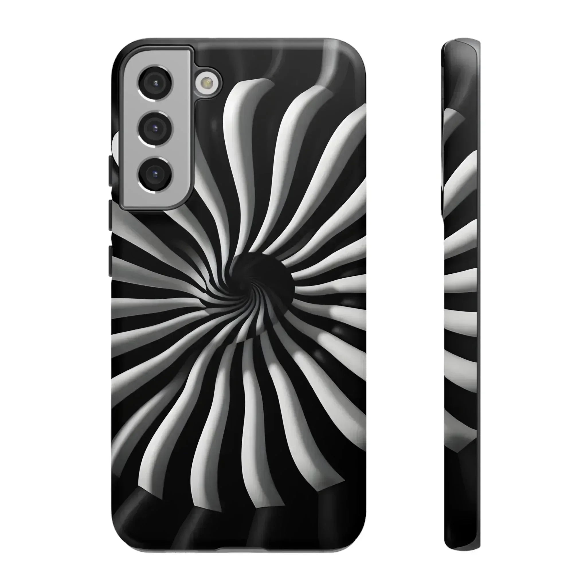 Hypnotic Black and White Spiral Phone Case for iPhone & Galaxy - KARARMDESIGN