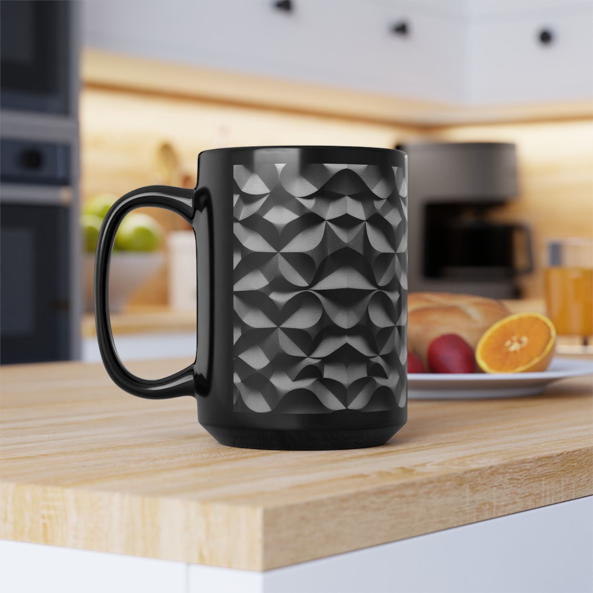 "KARARMDESIGN Signature Style" – Uniquely Textured Black Mug