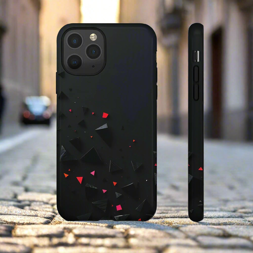 Black and Red Neon Phone Case for iPhone 8-16 and Pixel up to 9 Models - KarArmDesign