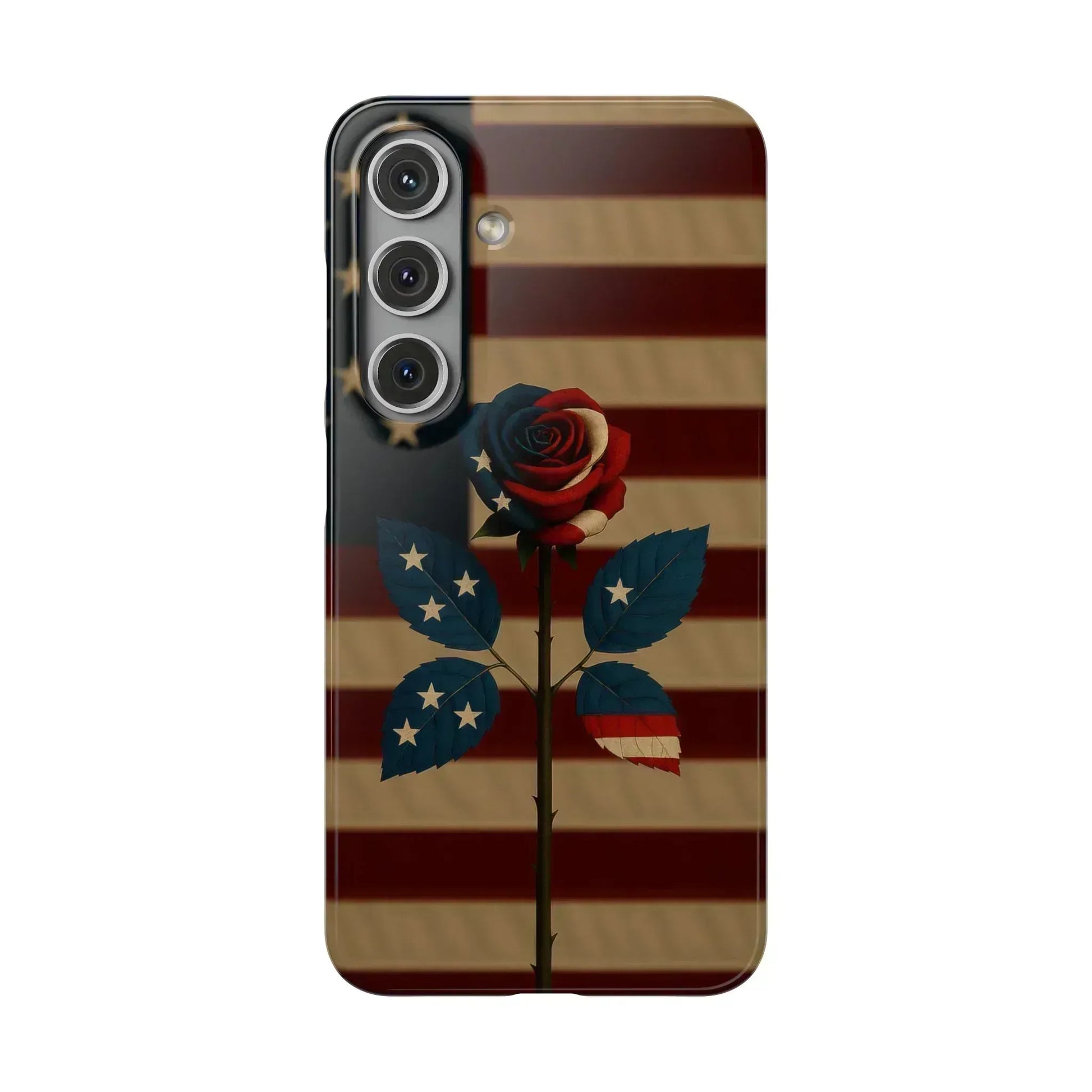 American Rose Flag Phone Case for iPhone 8-16 and Galaxy S10-S24 - KARARMDESIGN