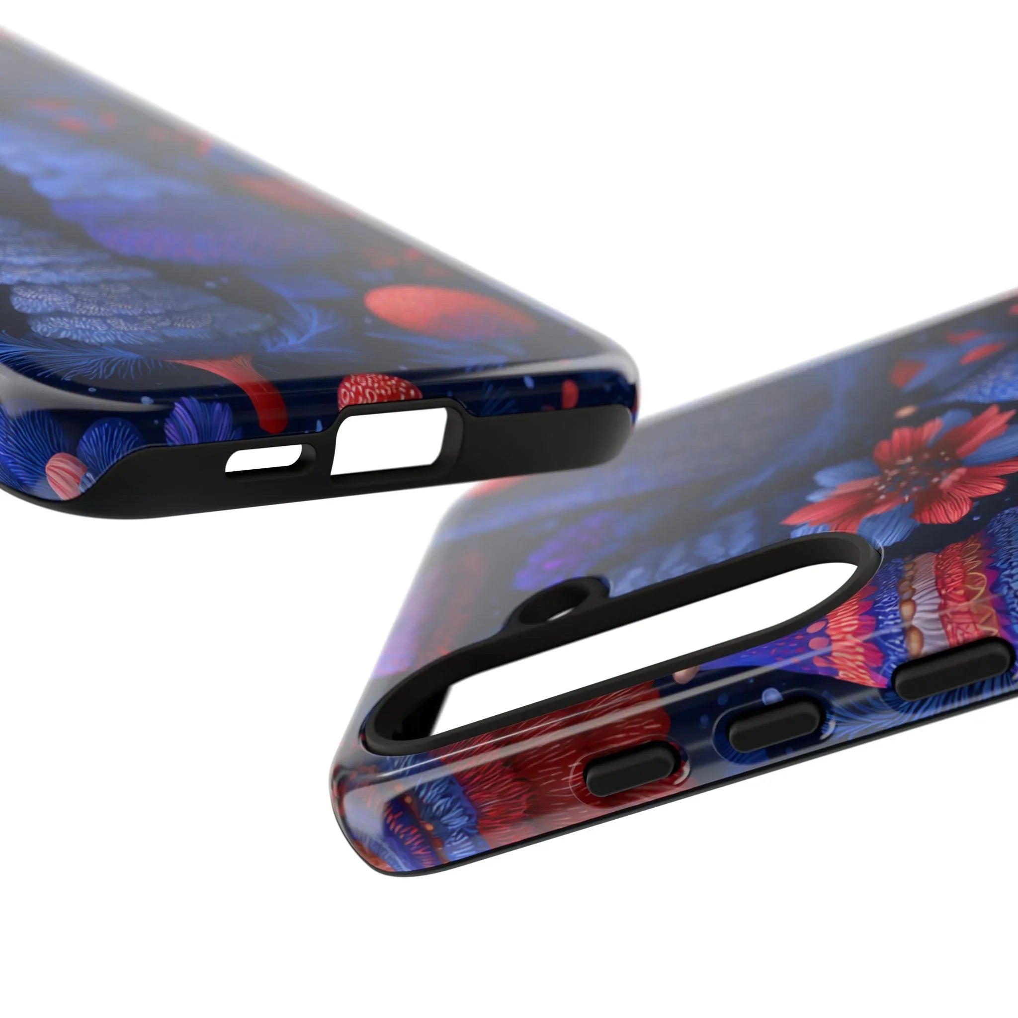 Midnight Blue Christmas Forest Phone Case for iPhone 8-17 and Galaxy S21–S25 - KARARMDESIGN
