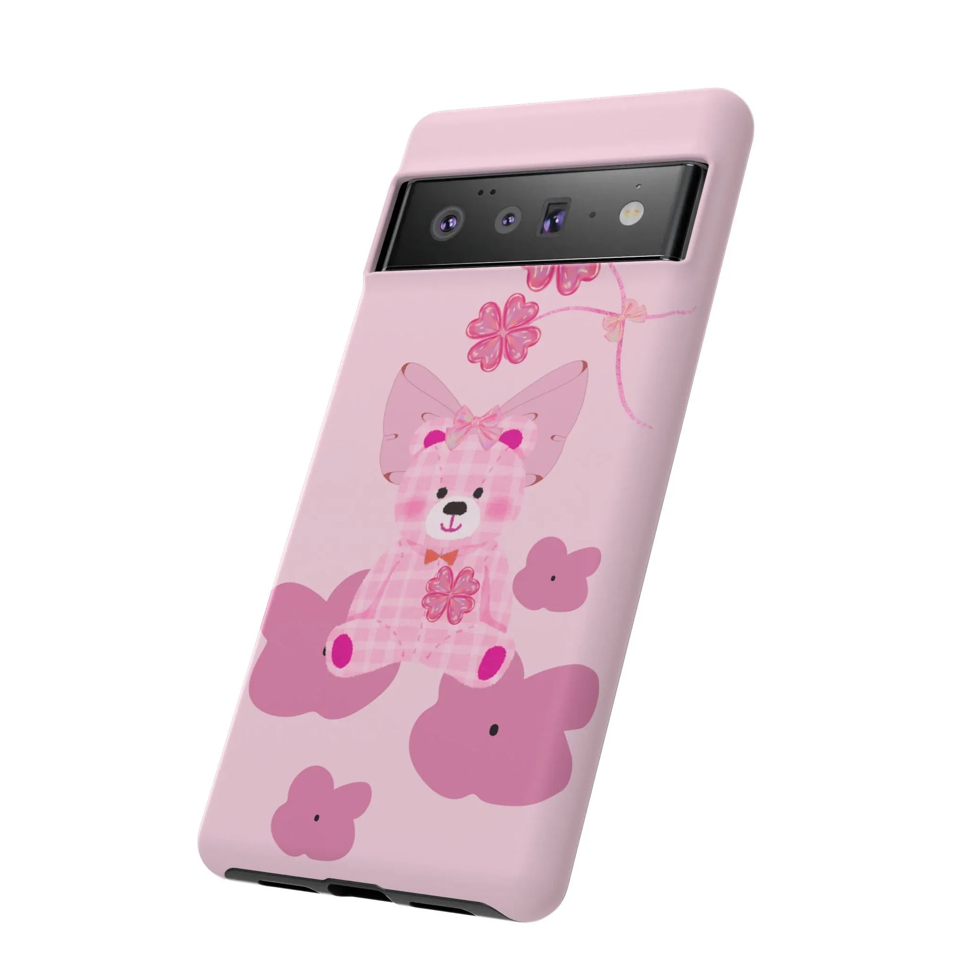 Pink Teddy Bear Phone Cases for iPhone, Pixel and Galaxy - KARARMDESIGN