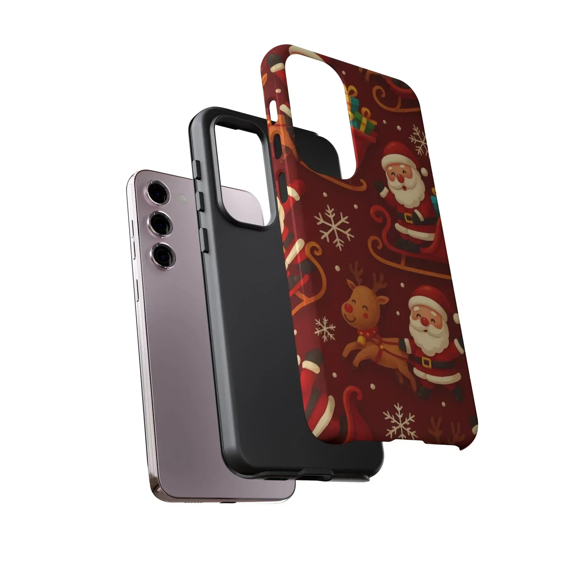 Santa Sleigh Ride Phone Case for iPhone 11-17 and Galaxy S10-S25 - KARARMDESIGN