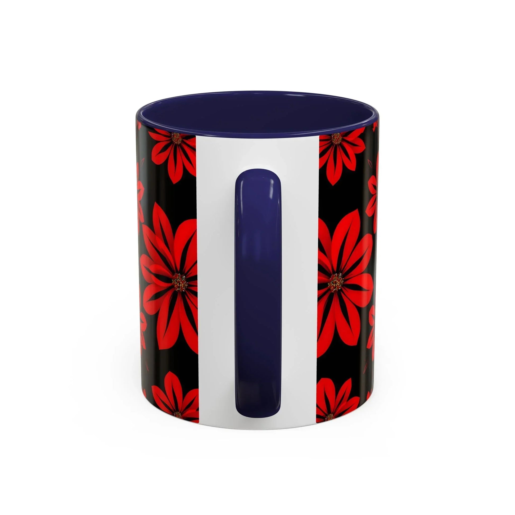 Accent Red Floral Coffee Mug – 11oz & 15oz - KarArmDesign