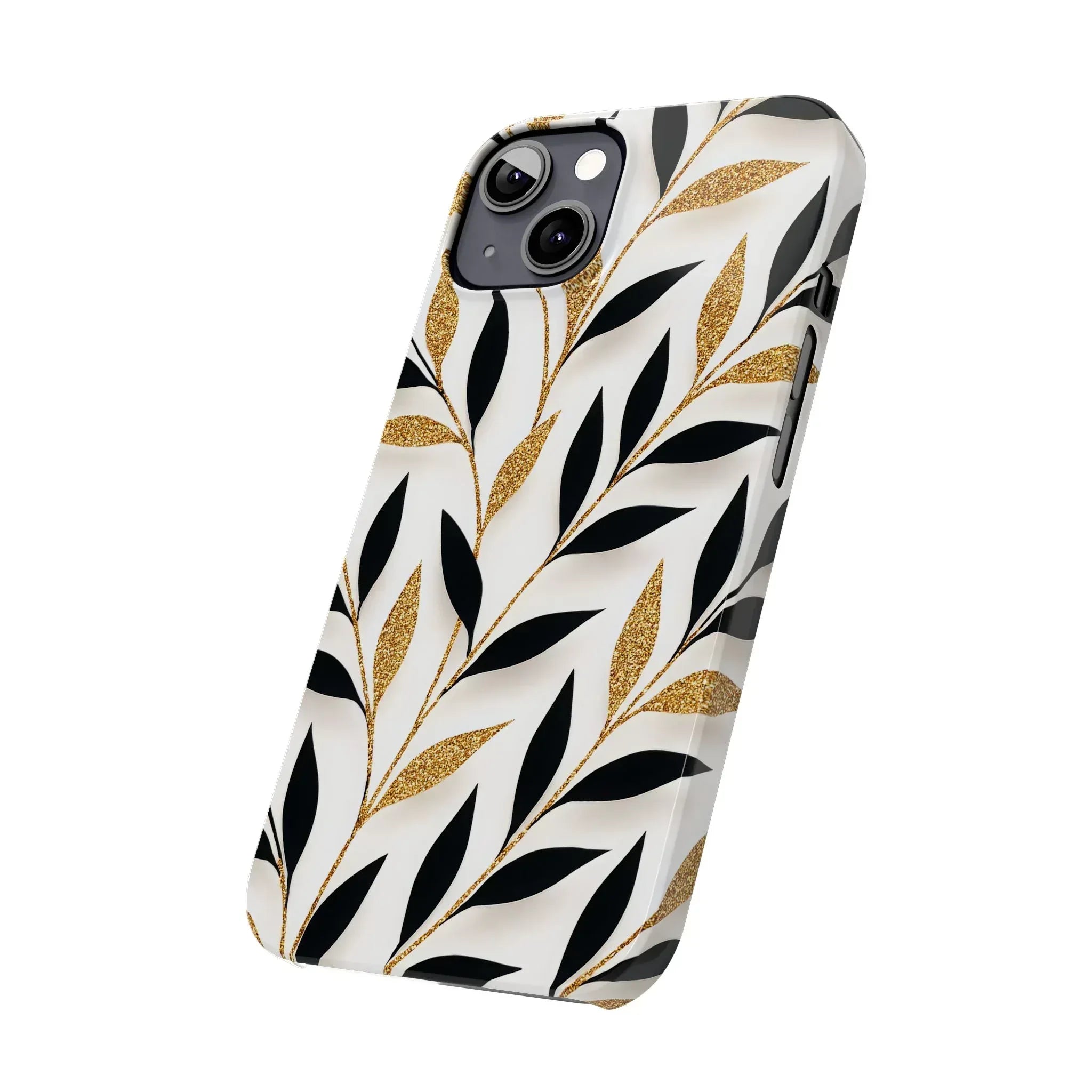 Botanical Gold Leaf Phone Case for iPhone 11-17 - KARARMDESIGN