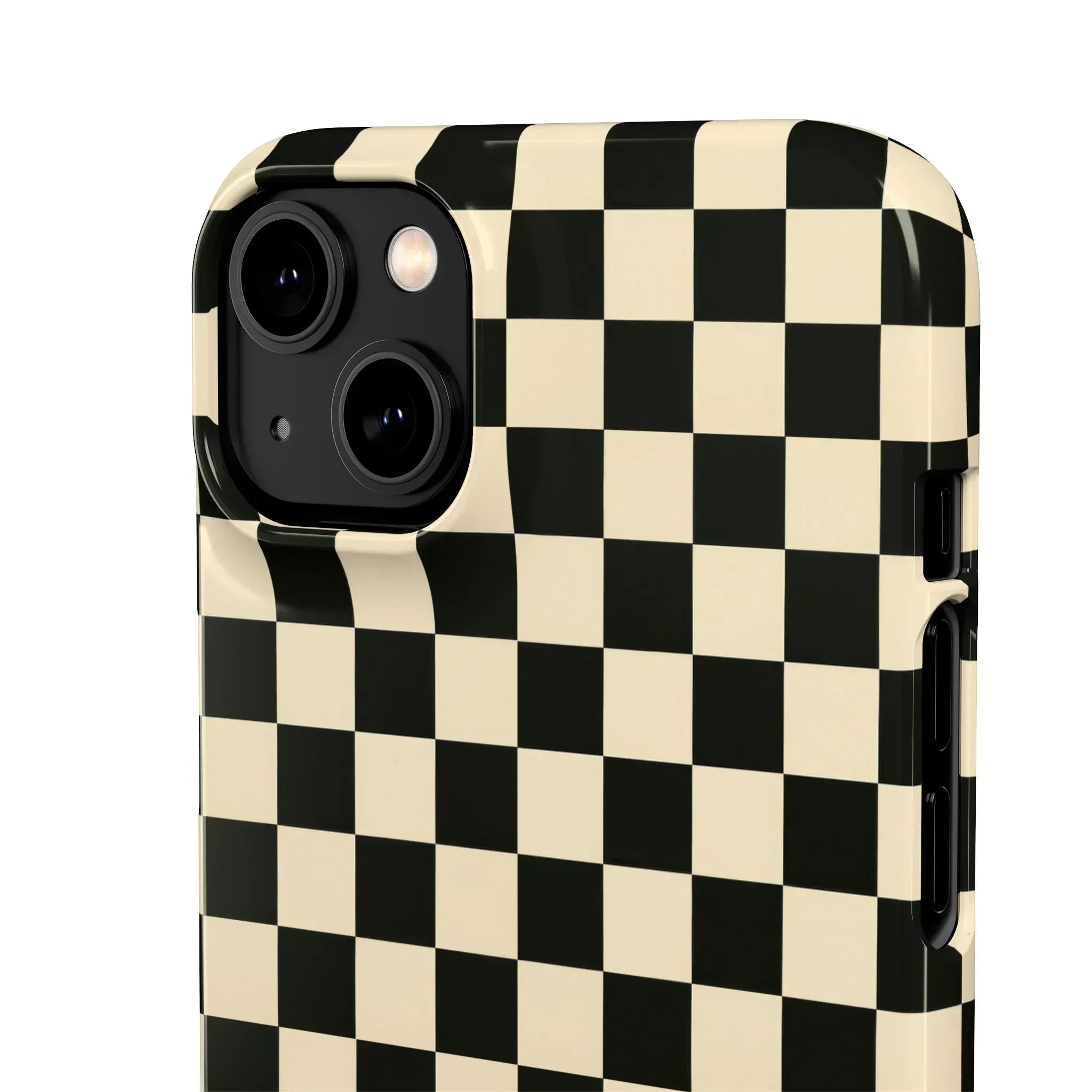 Stylish Matte Checker Phone Case for iPhone 11-17 and Galaxy S20-S25 - KARARMDESIGN