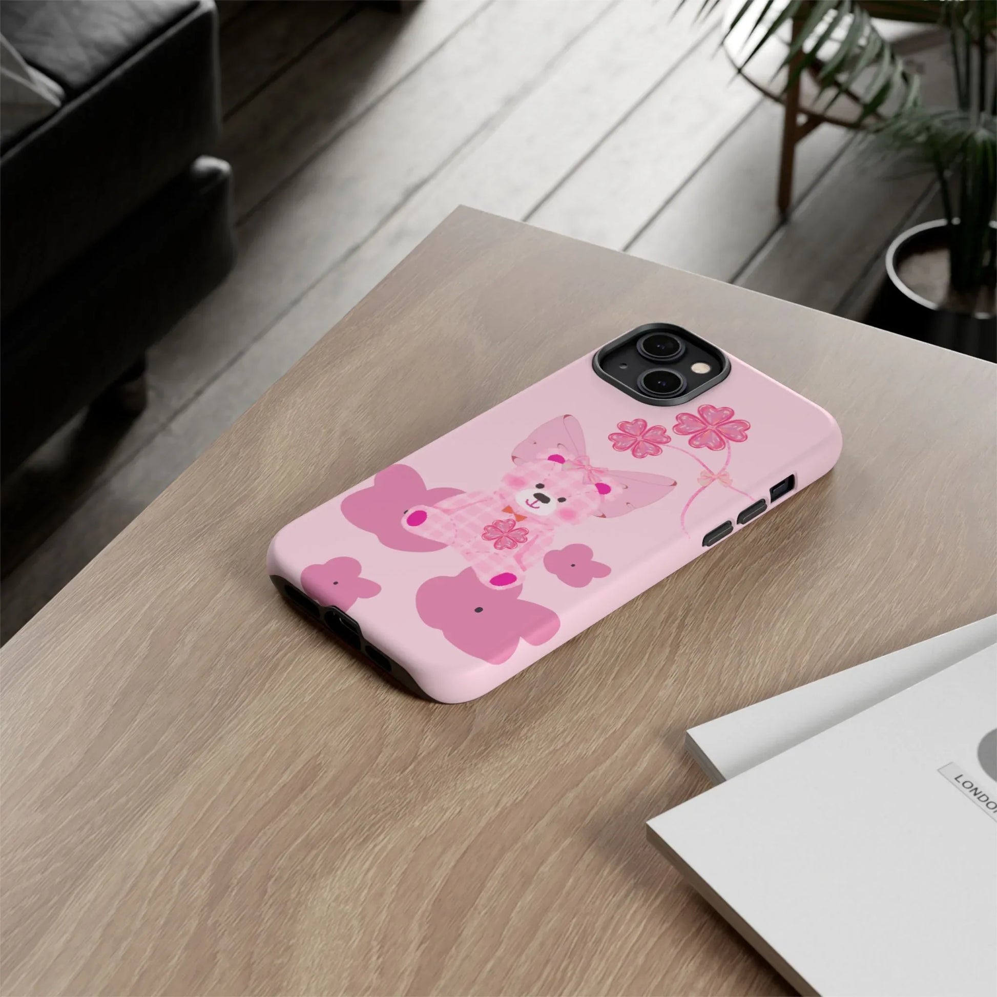 Pink Teddy Bear Phone Cases for iPhone, Pixel and Galaxy - KARARMDESIGN