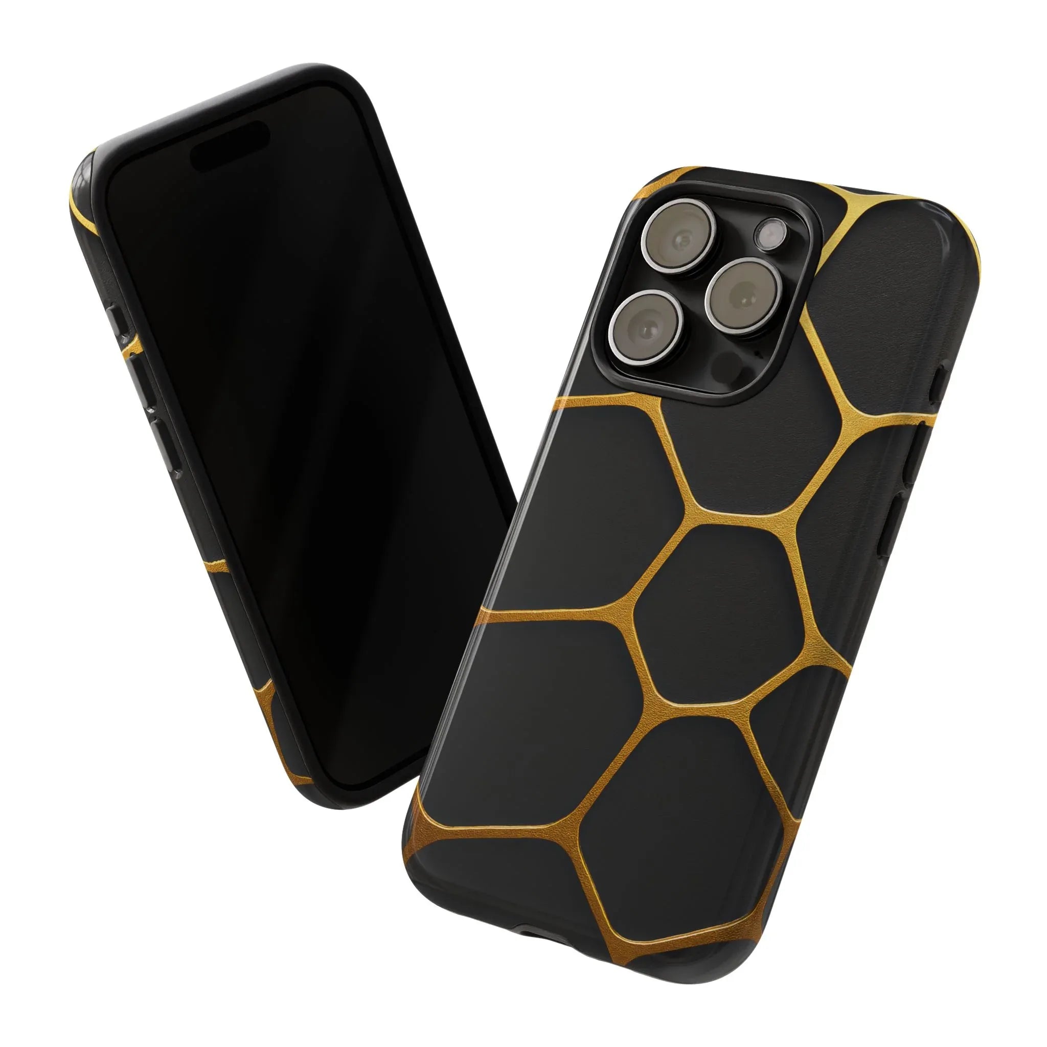Golden Cellscape Phone Case for iPhone 8-17 and Galaxy S20-S25 - KARARMDESIGN