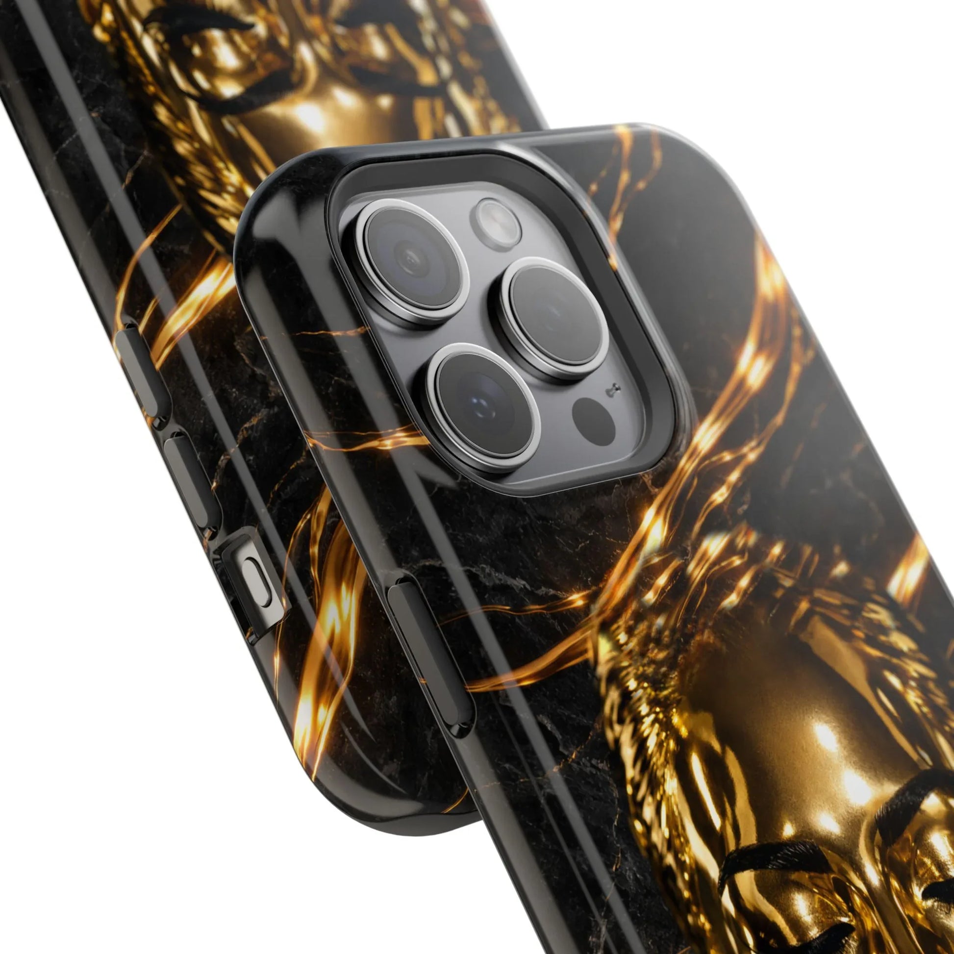 Luxury Gold Portrait Phone Case for iPhone 11-17 and Galaxy S21-S25 - KARARMDESIGN