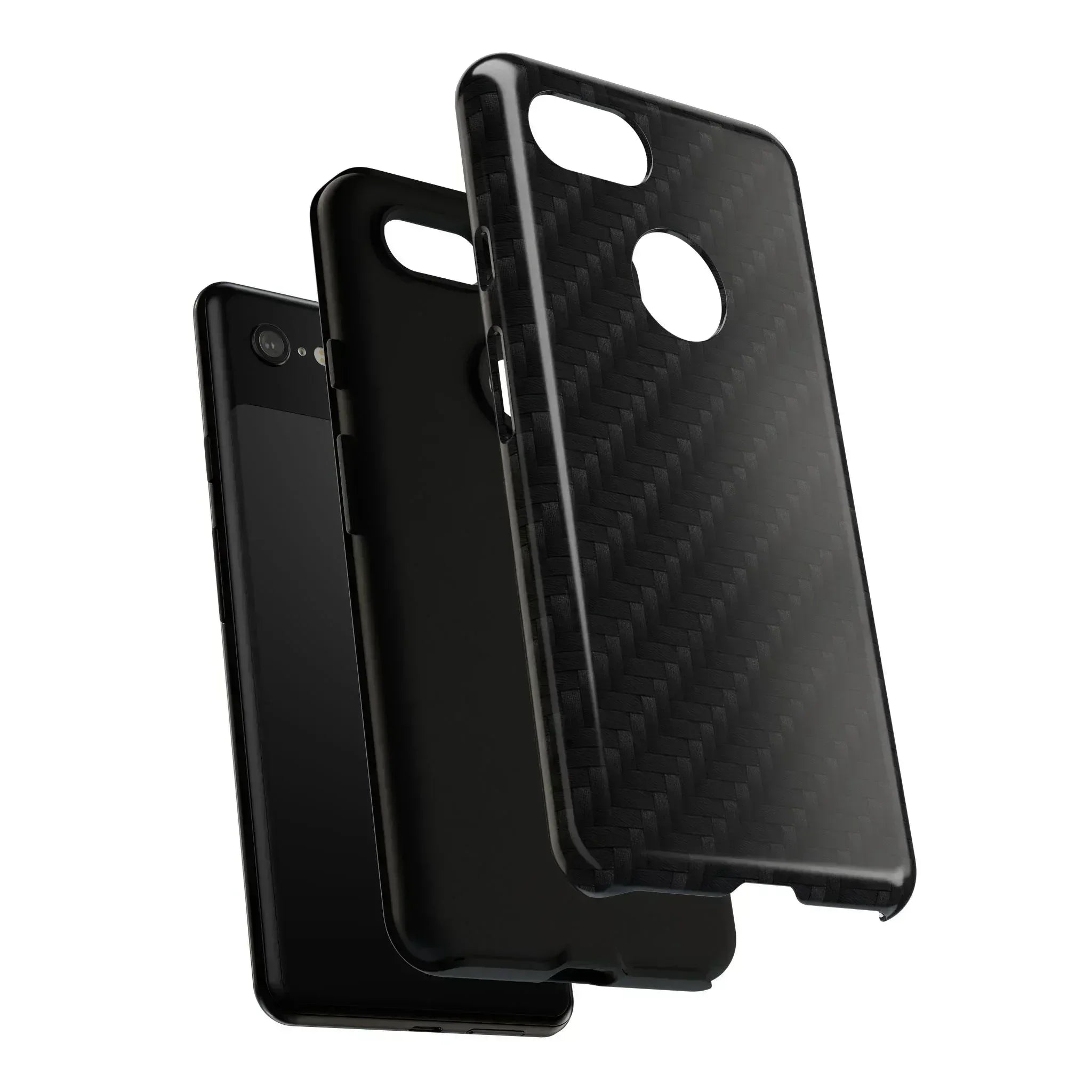 Black Carbon Phone Case for iPhone 8-16 and Google Pixel up to 9 - KARARMDESIGN