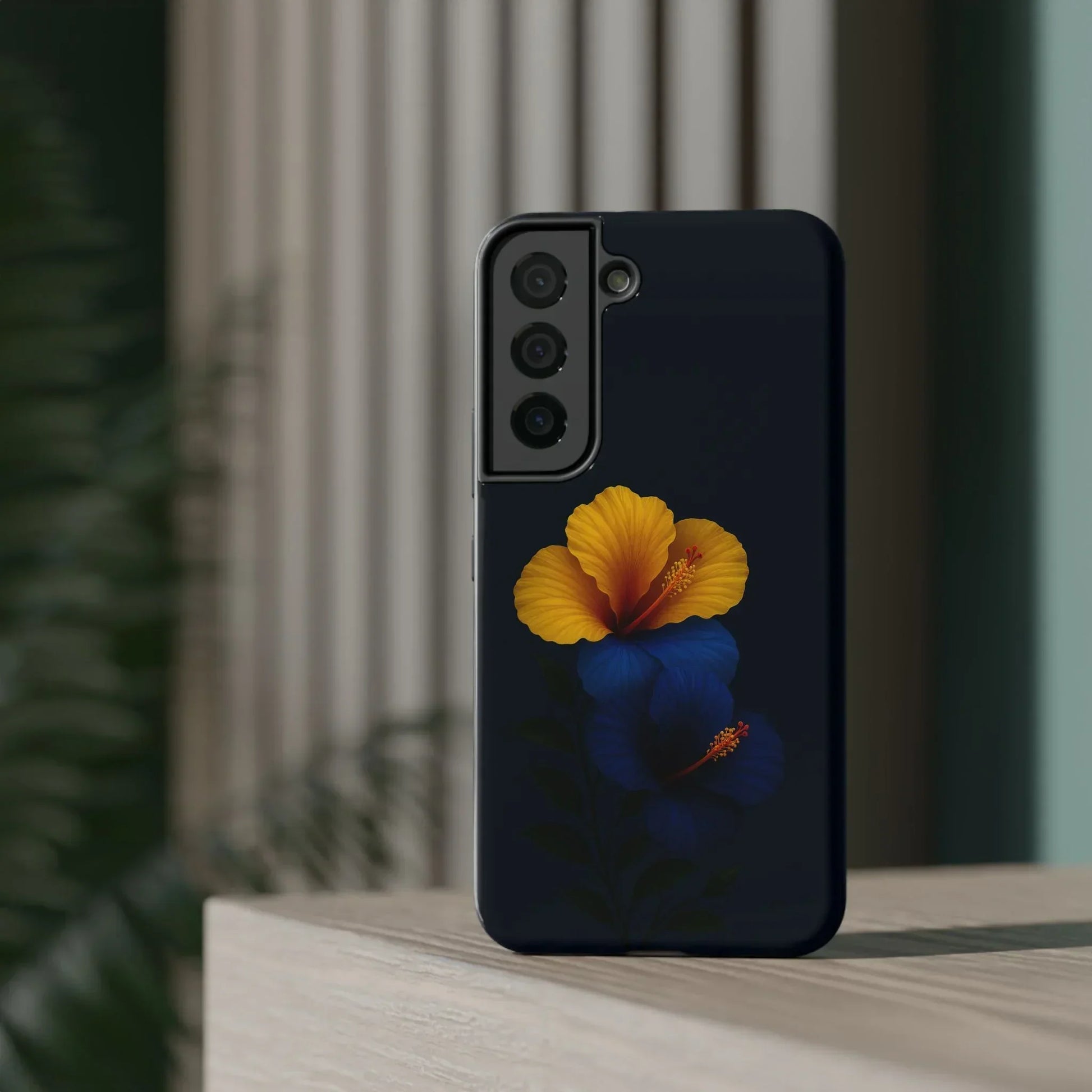 Elegant hibiscus phone case Impact-Resistant Cases for iPhone 12-16 and Samsung Galaxy S21-S22 Models - KarArmDesign