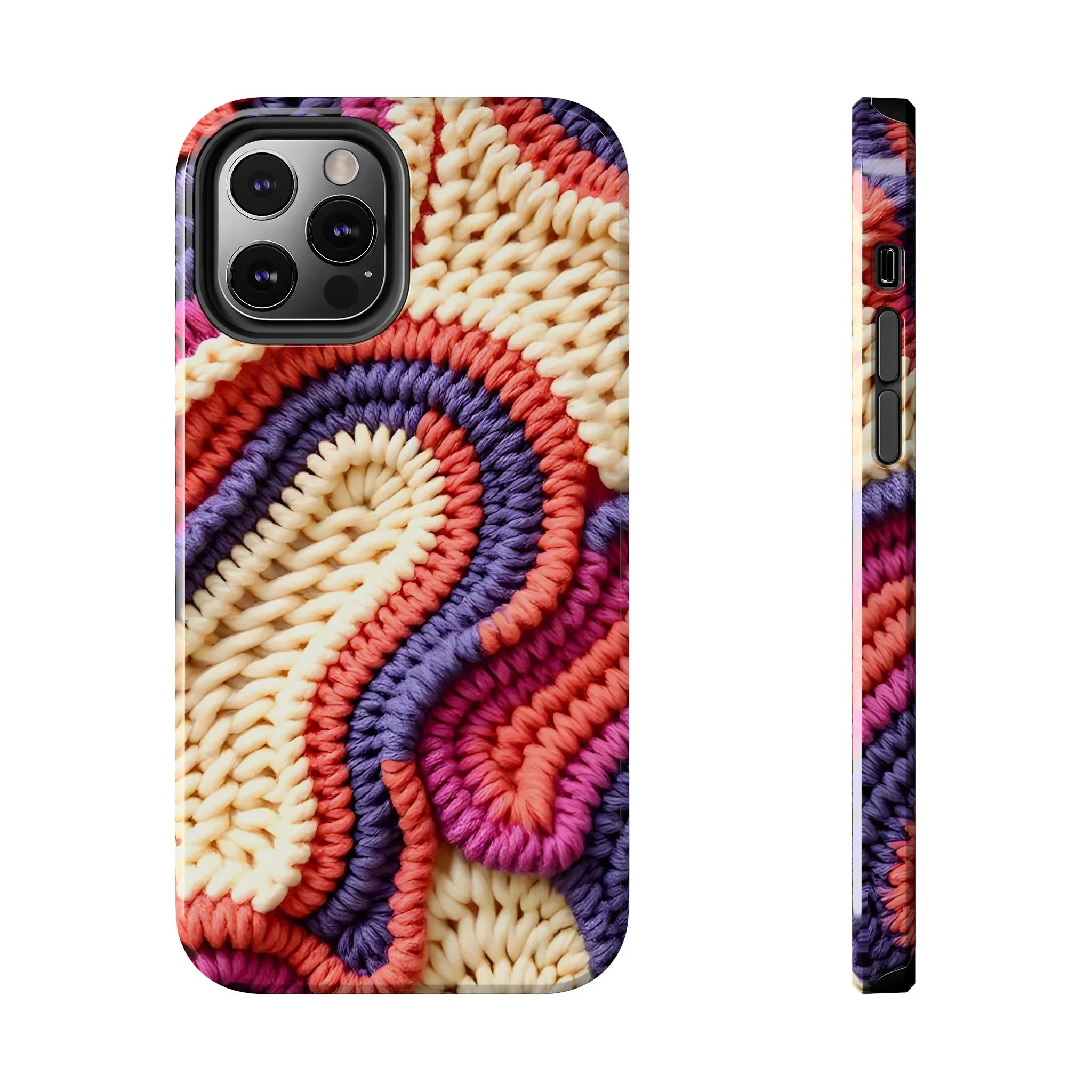 Handwoven Textile Art Phone Case for iPhone 11-17 and Galaxy S21-S25 - KARARMDESIGN