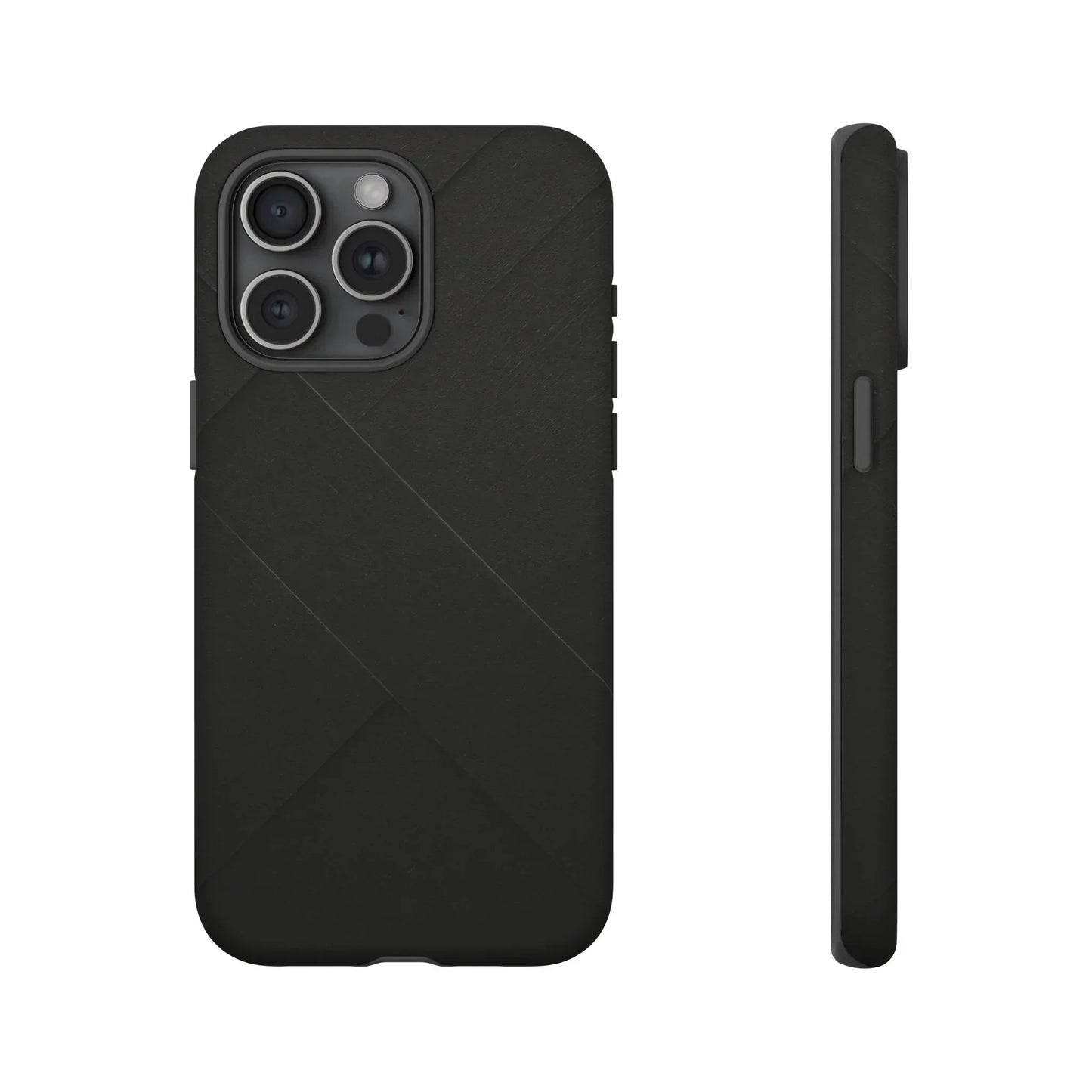 Matte Black Diagonal Line Phone Case for iPhone 8-16 and Galaxy S10-S25 Models - KarArmDesign