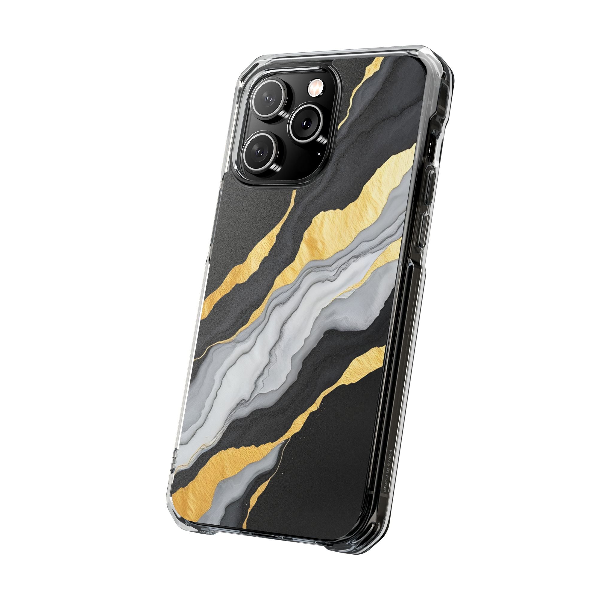 Luxury Black and Gold Marble Magnetic Phone Case for iPhone 14-17