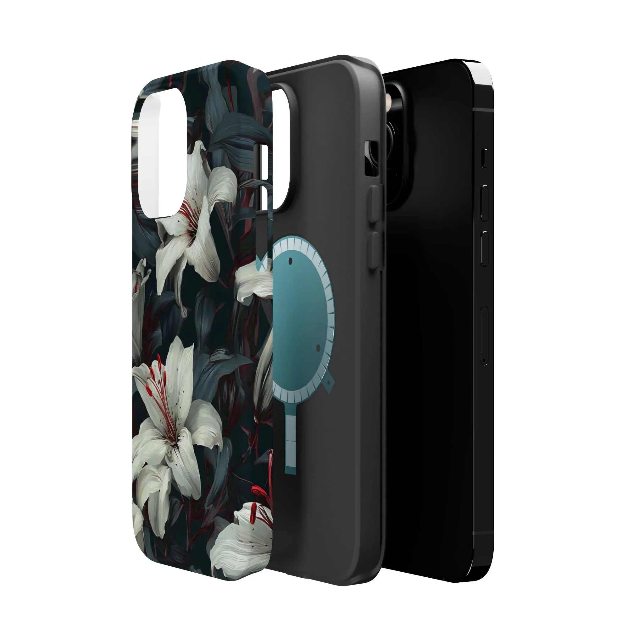 White Lily Floral Phone Case for iPhone 13-17 - KARARMDESIGN