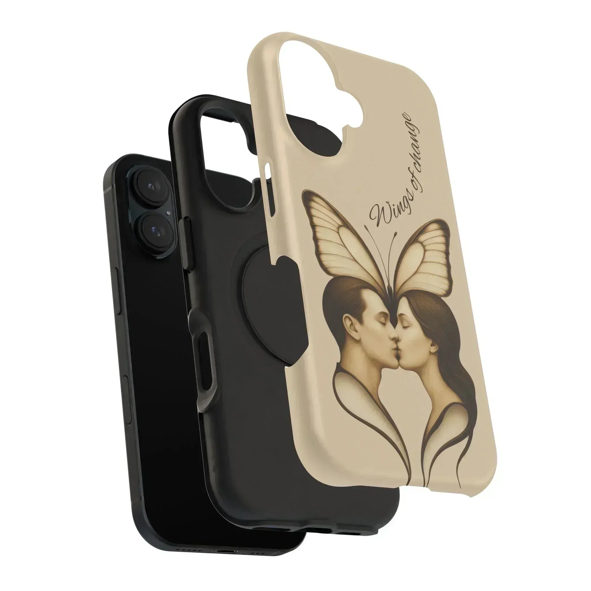 Romantic Butterfly Couple Phone Case for iPhone 12-16 and Galaxy S21-S22 - KARARMDESIGN