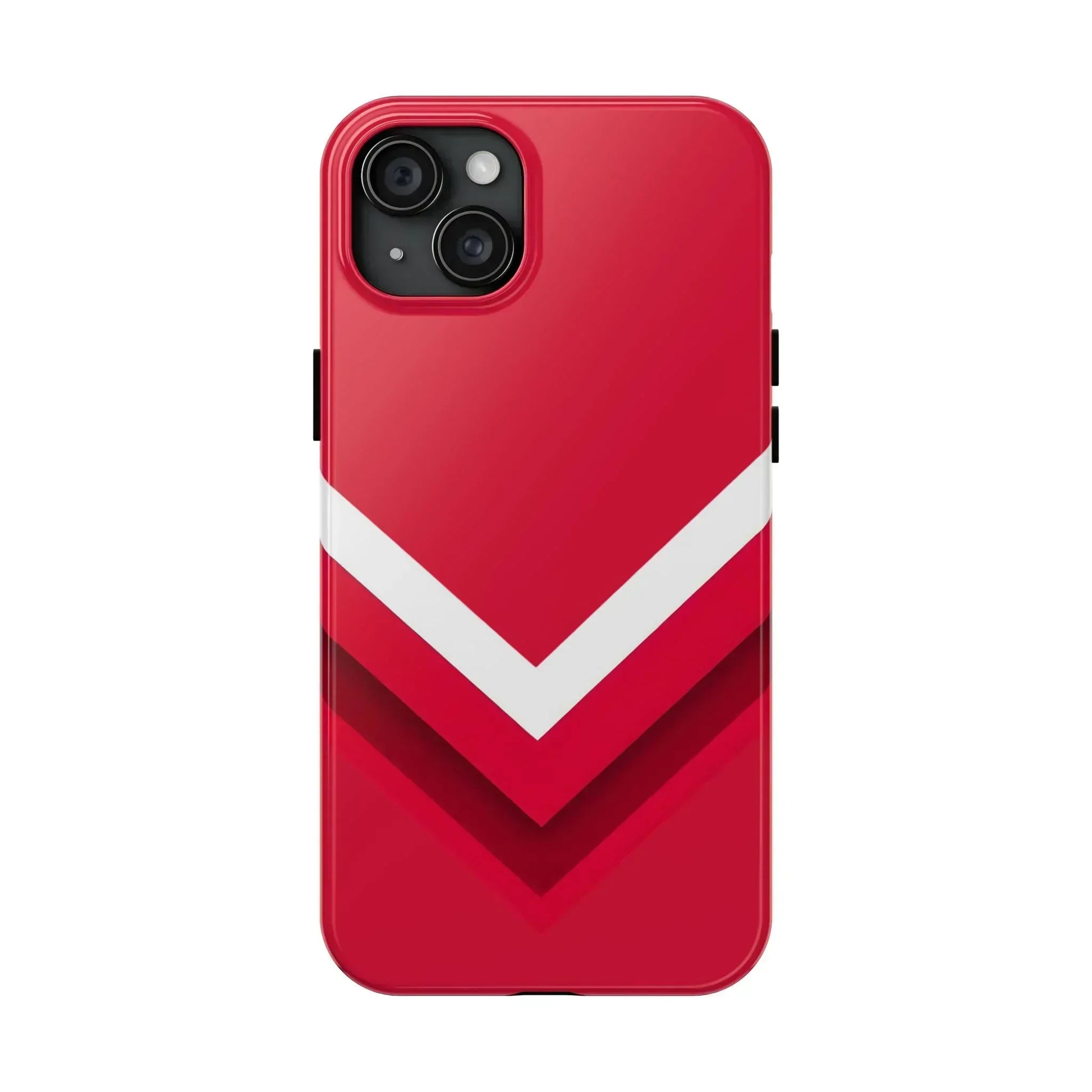 Red Chevron Armor Phone Case for iPhone 11–16 & Galaxy S21–S24 - KARARMDESIGN