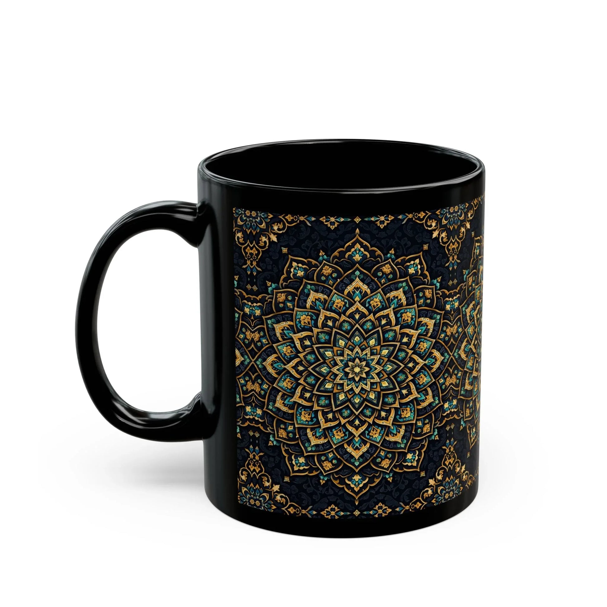 Ornate Mandala Mug - Black Mug (11oz, 15oz) - KARARMDESIGN