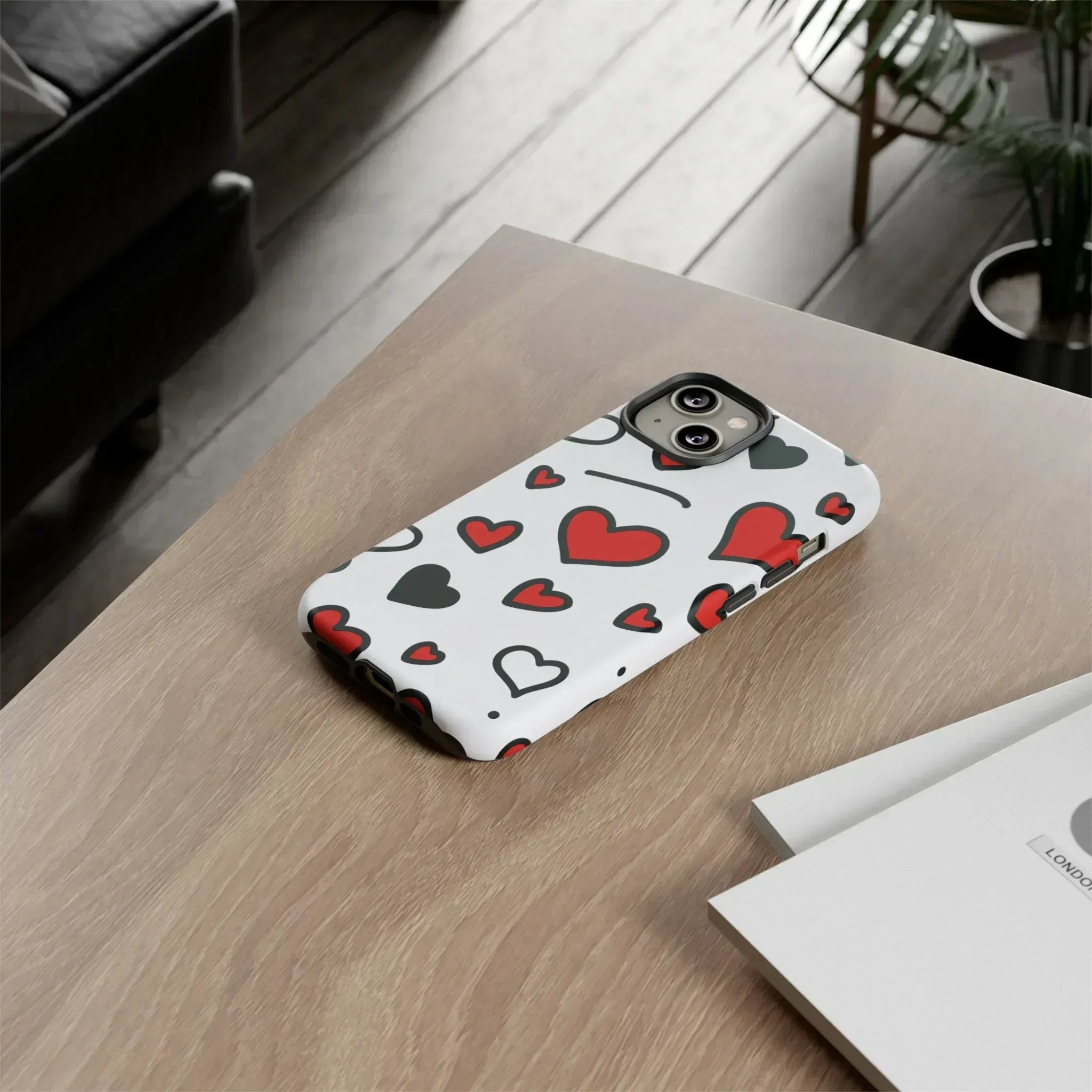 Scattered Hearts Phone Case for iPhone 11-17 and Galaxy S10-S25 - KARARMDESIGN
