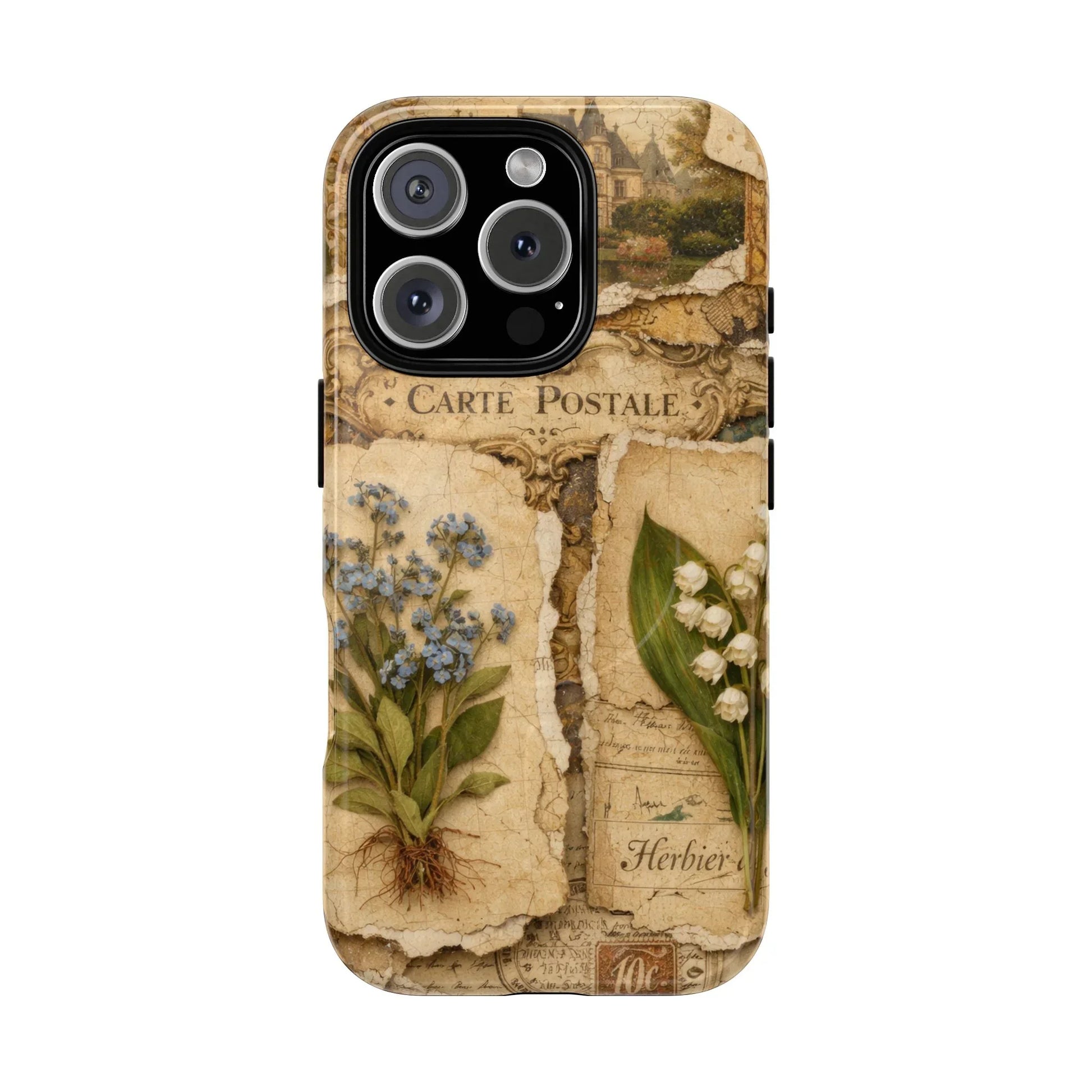 Vintage Botanical Postcard Phone Case for iPhone 13-17 - KARARMDESIGN