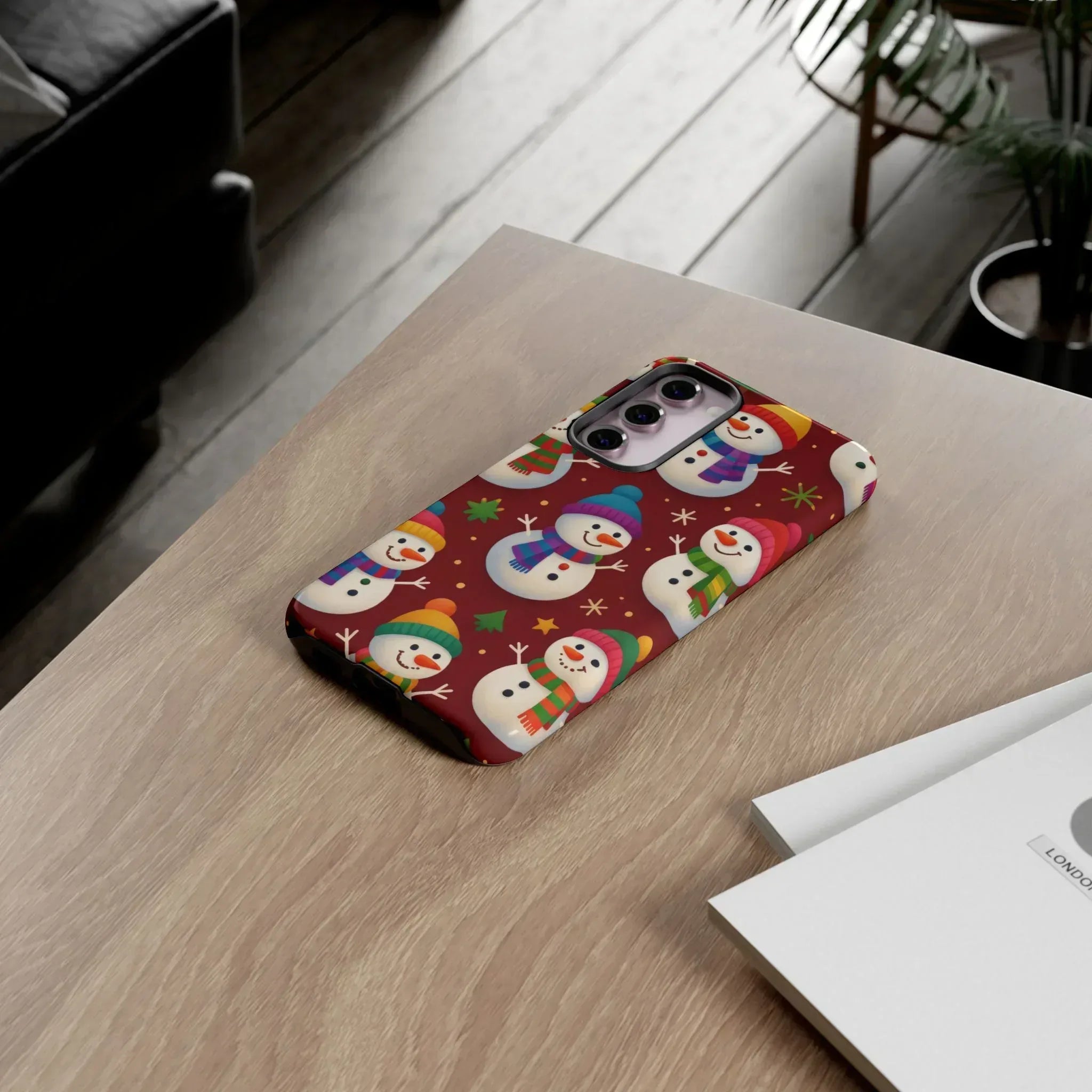 Festive Snowmen Parade Phone Case for iPhone 11–17 and Galaxy S10–S25 - KARARMDESIGN