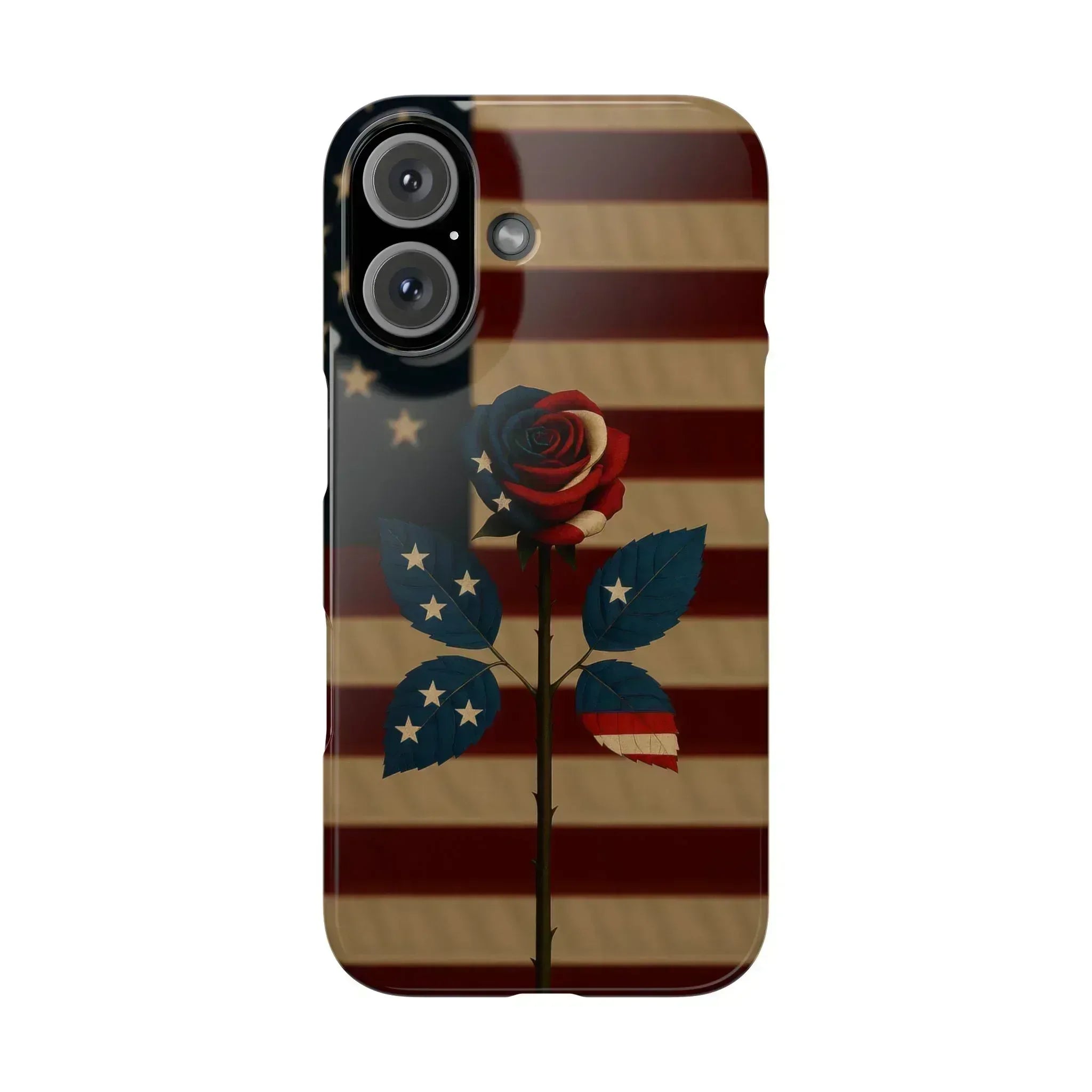 American Rose Flag Phone Case for iPhone 8-16 and Galaxy S10-S24 - KARARMDESIGN