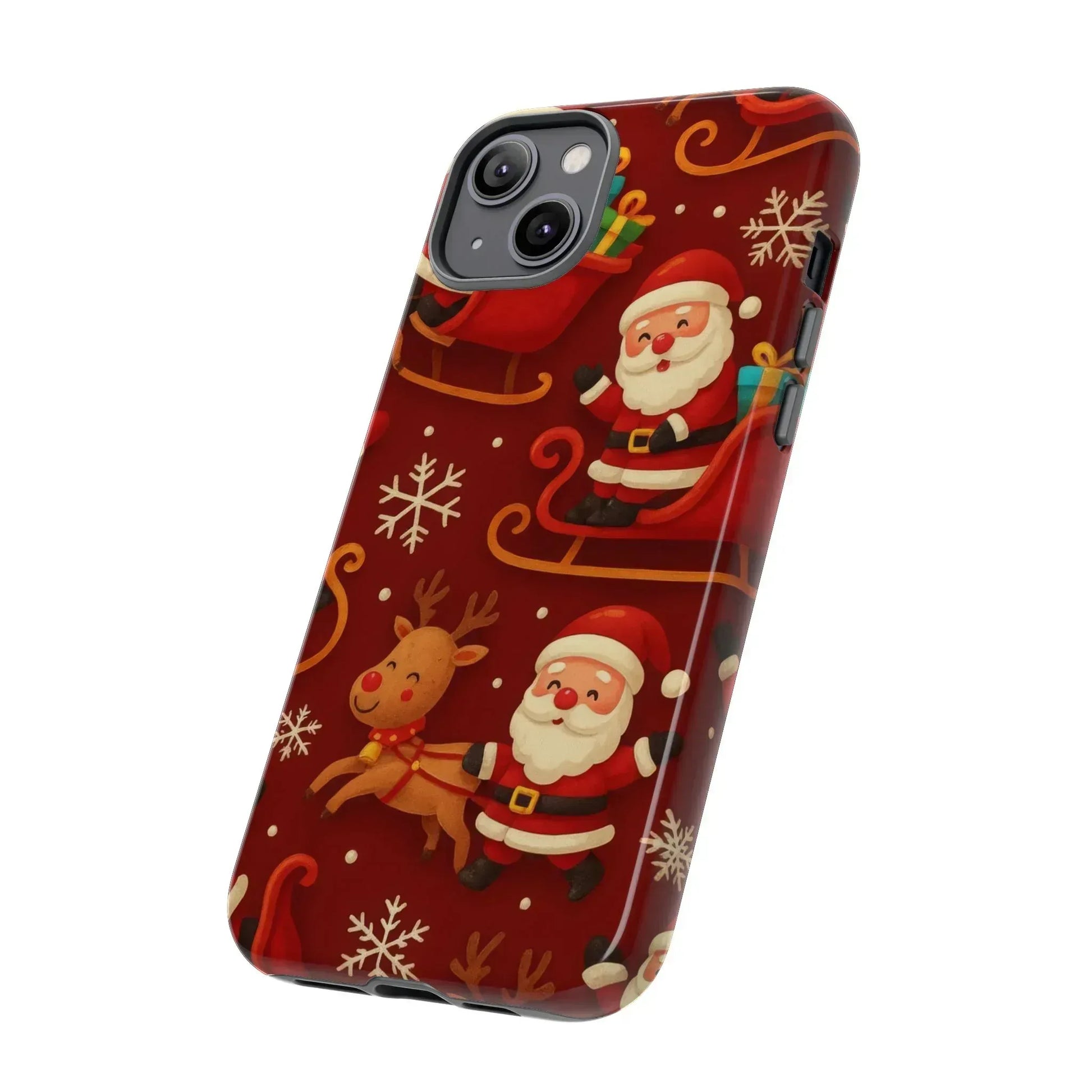 Santa Sleigh Ride Phone Case for iPhone 11-17 and Galaxy S10-S25 - KARARMDESIGN