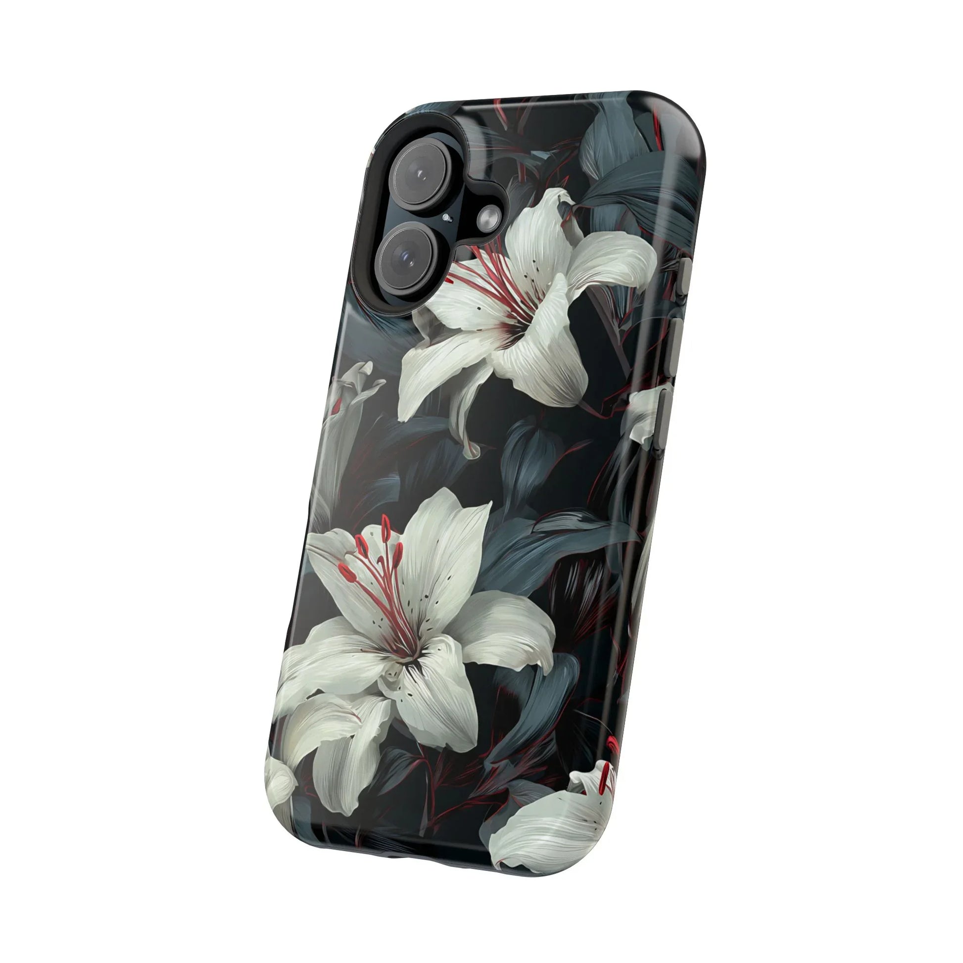 White Lily Floral Phone Case for iPhone 13-17 - KARARMDESIGN