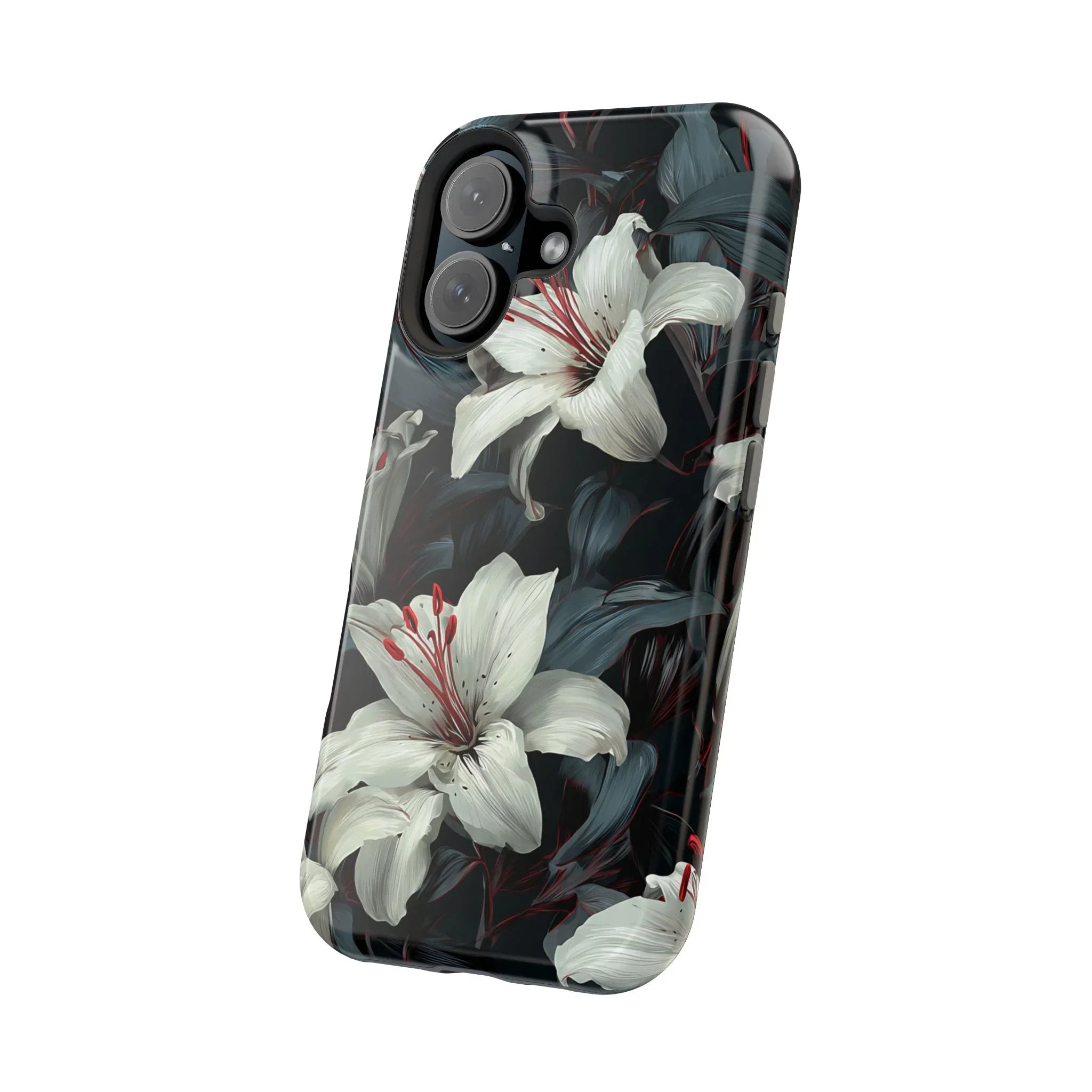 White Lily Floral Phone Case for iPhone 13-17 - KARARMDESIGN