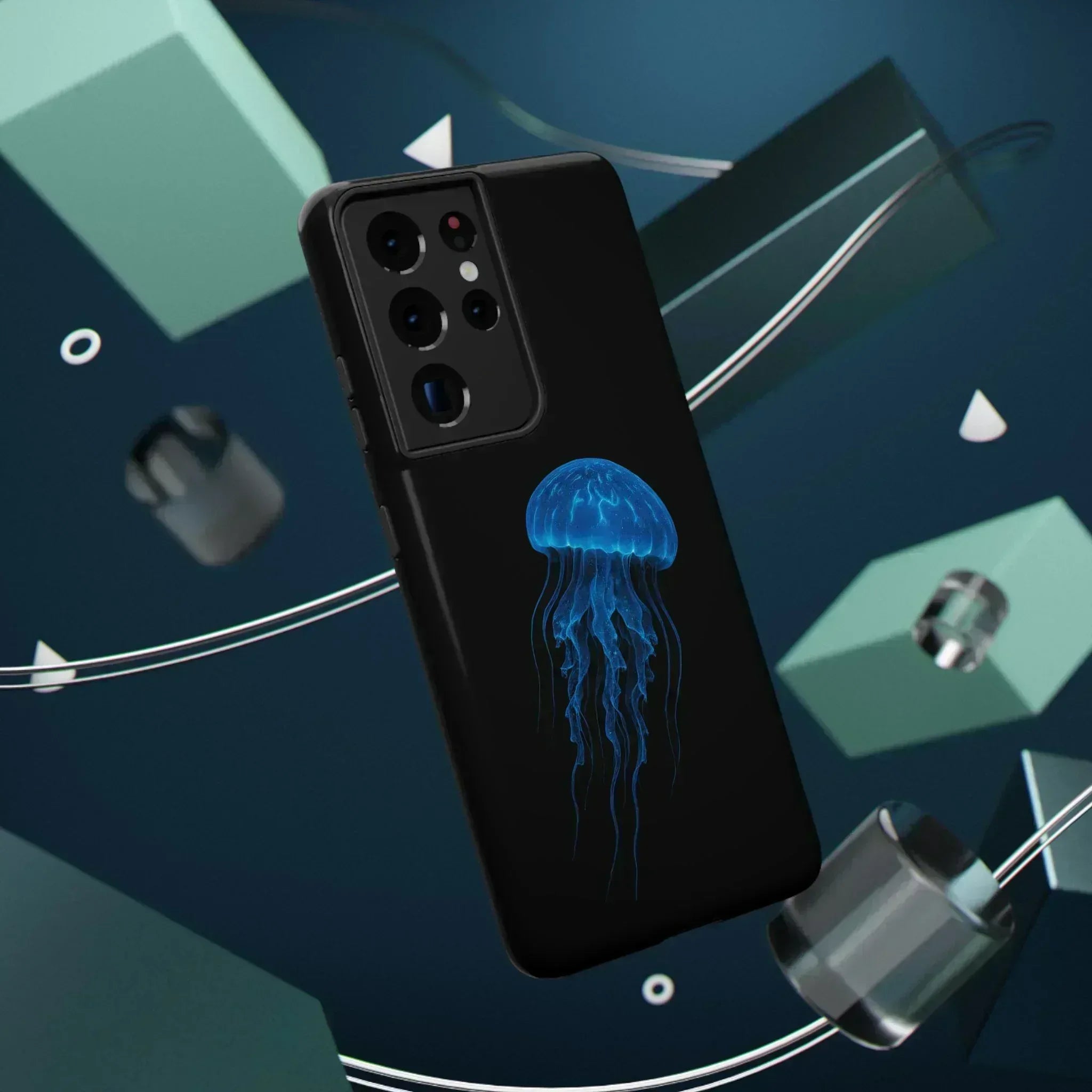Blue Jellyfish Phone Case for iPhone 12-16 and Galaxy S21-S22 - KARARMDESIGN