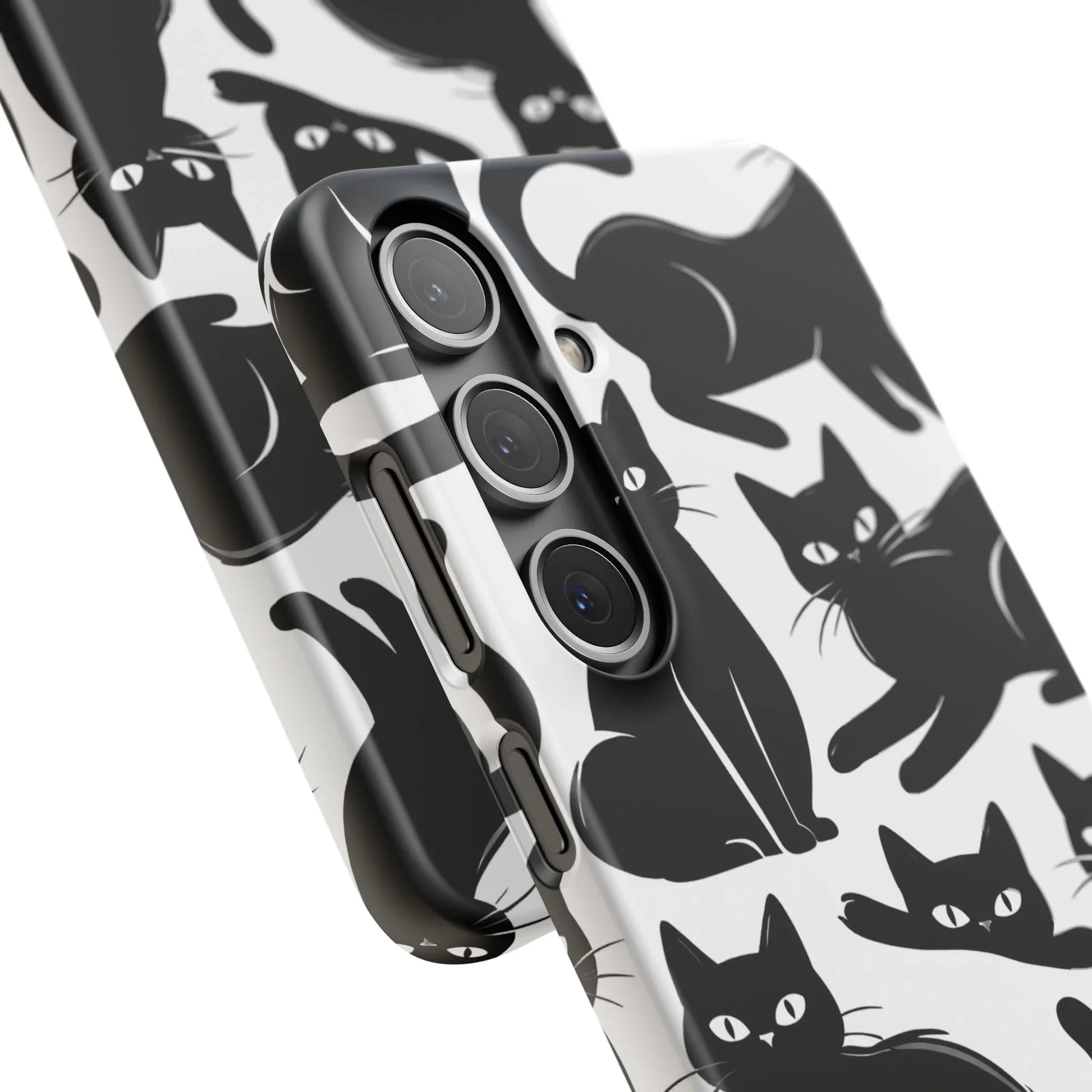 Black Cats Phone Case for iPhone 11-17 and Galaxy S20-S25 - KARARMDESIGN