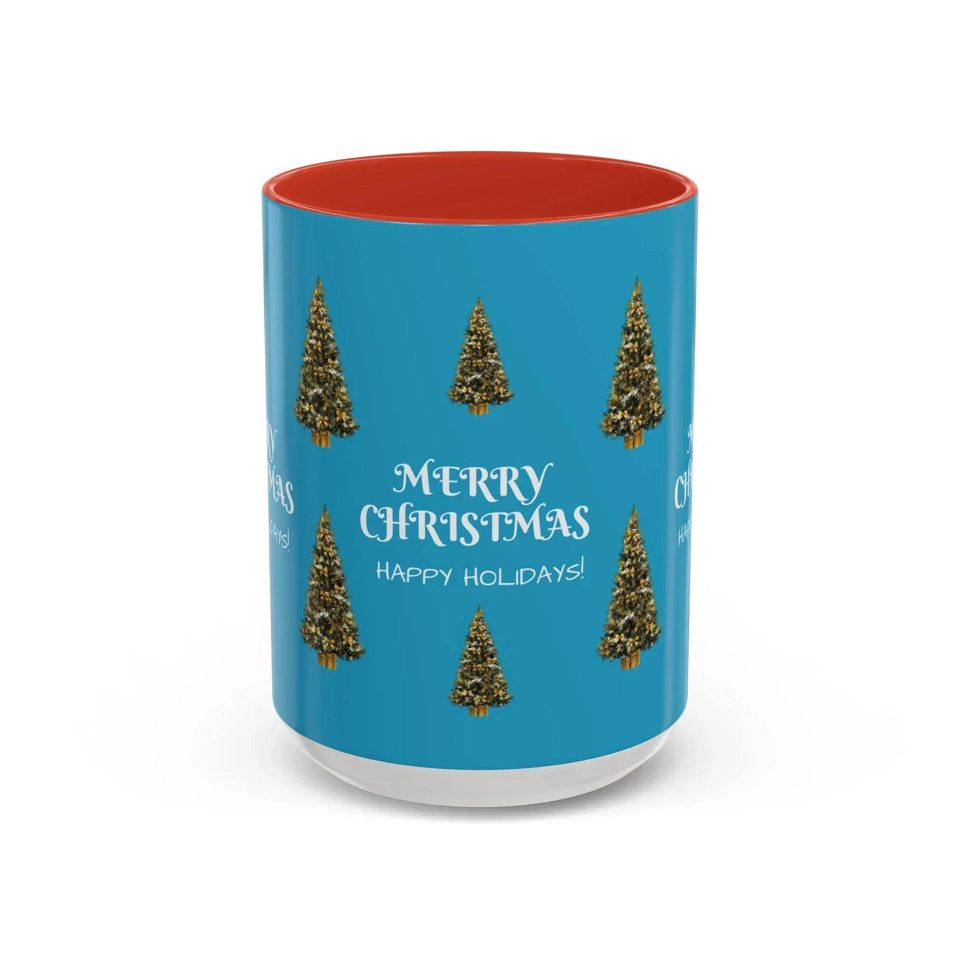 Merry Christmas and Happy Holidays Mug - Accent Coffee Mug (11, 15oz) - KARARMDESIGN