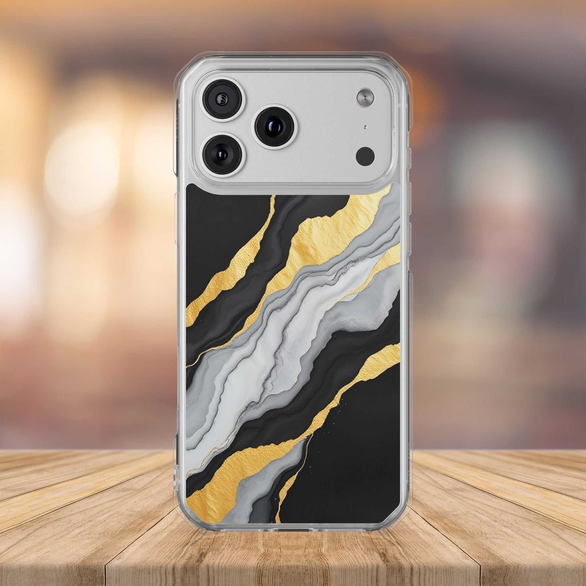Luxury Black and Gold Marble Magnetic Phone Case for iPhone 14-17