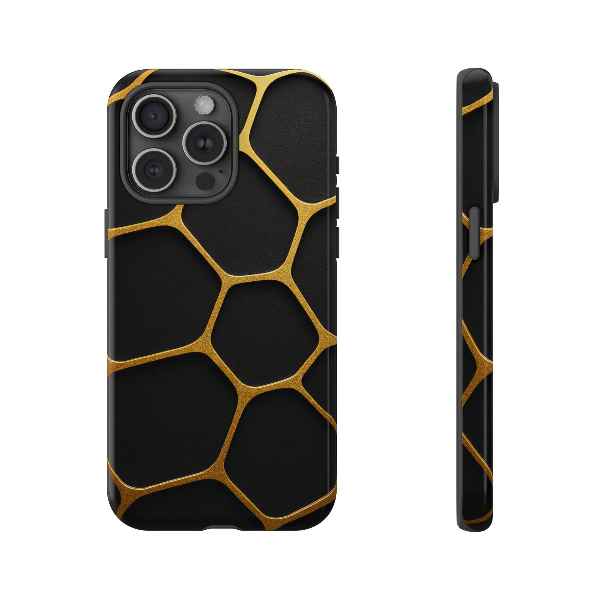 Golden Cellscape Phone Case for iPhone 8-17 and Galaxy S20-S25 - KARARMDESIGN