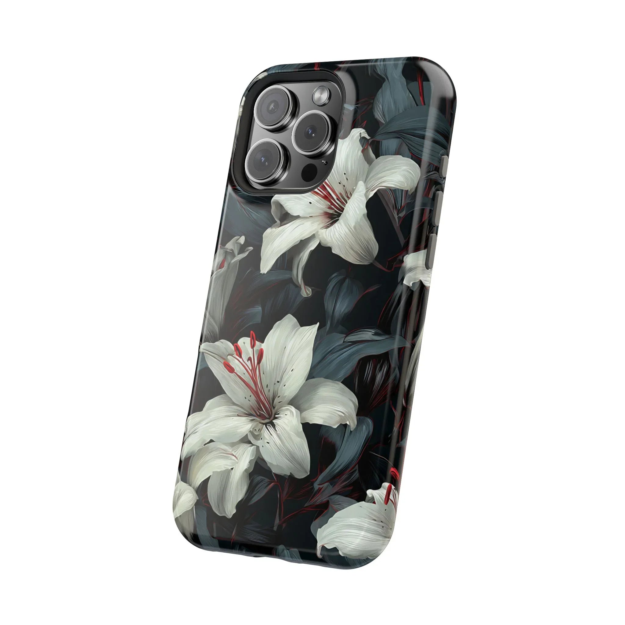 White Lily Floral Phone Case for iPhone 13-17 - KARARMDESIGN