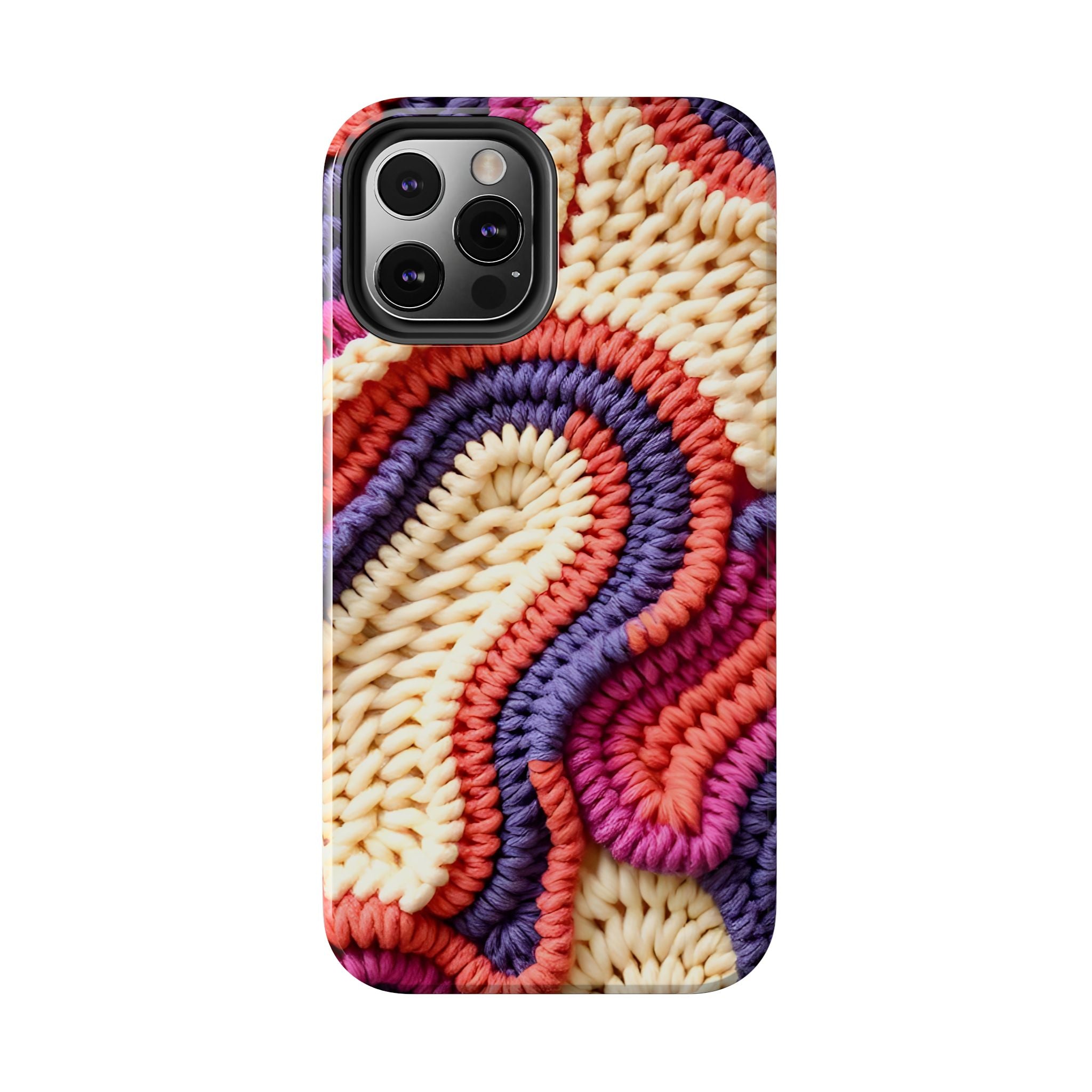 Handwoven Textile Art Phone Case for iPhone 11–17 & Galaxy S21–S26