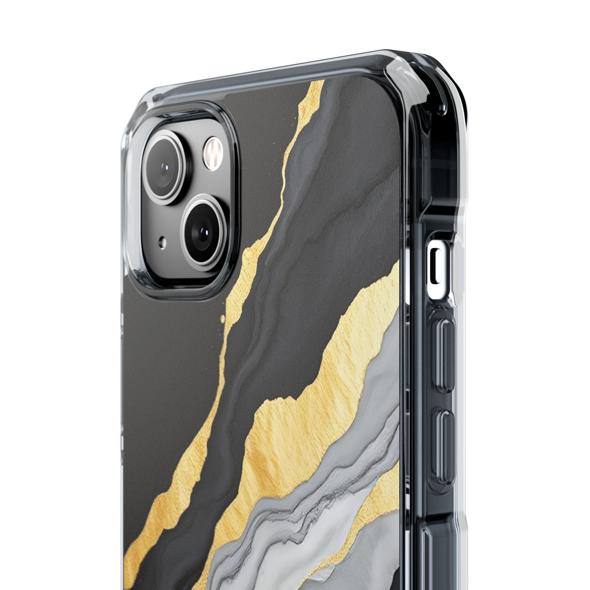 Luxury Black and Gold Marble Magnetic Phone Case for iPhone 14-17