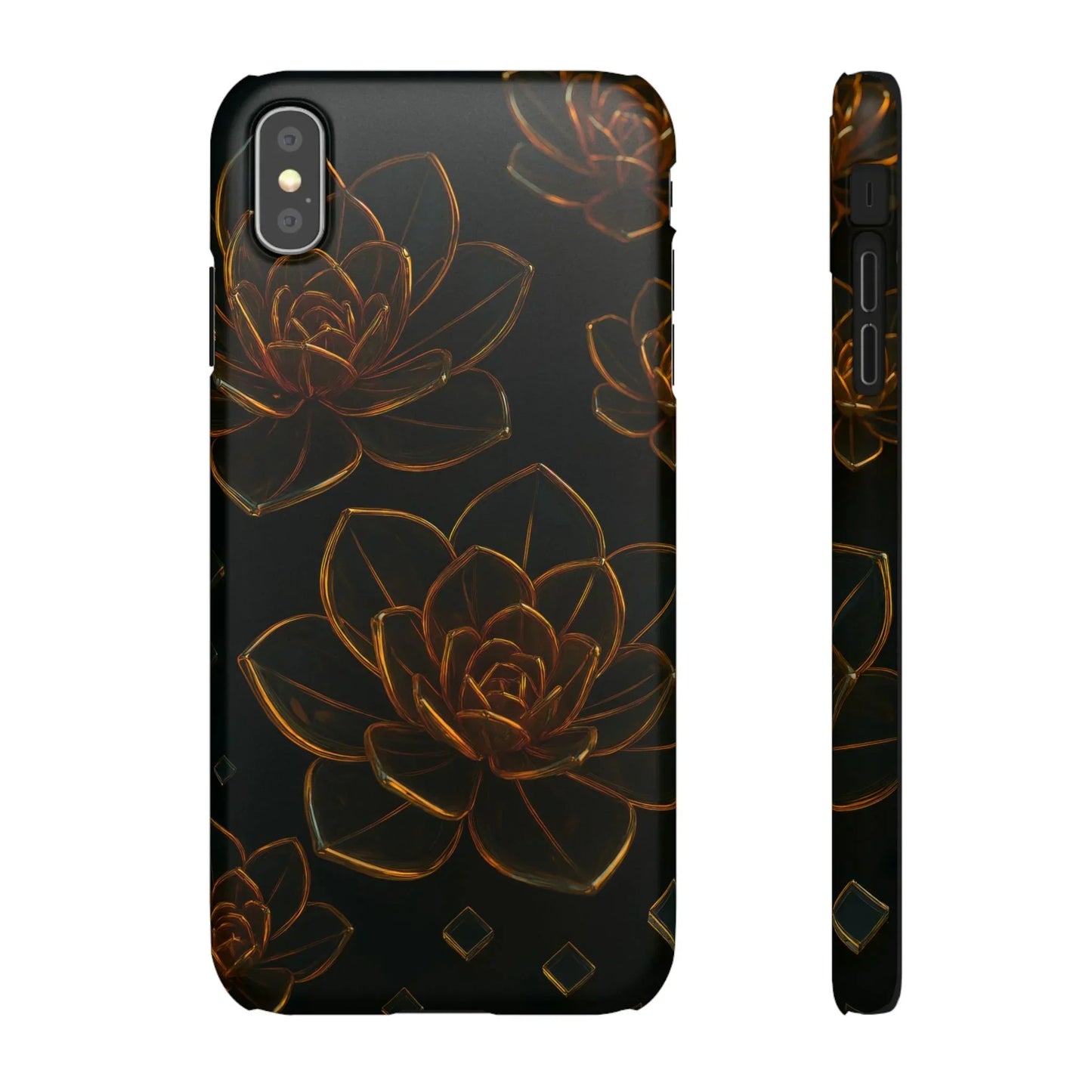 Glass Flower Phone Case for iPhone 7-16 and Galaxy S10-S24 Models