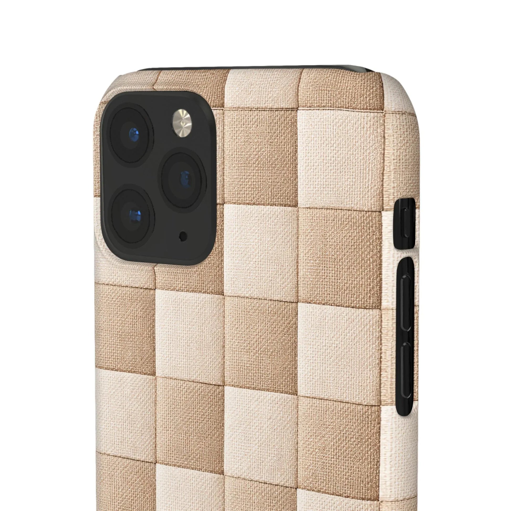 Beige Woven Phone Case for iPhone 11-17 and Galaxy S20-S25 - KARARMDESIGN