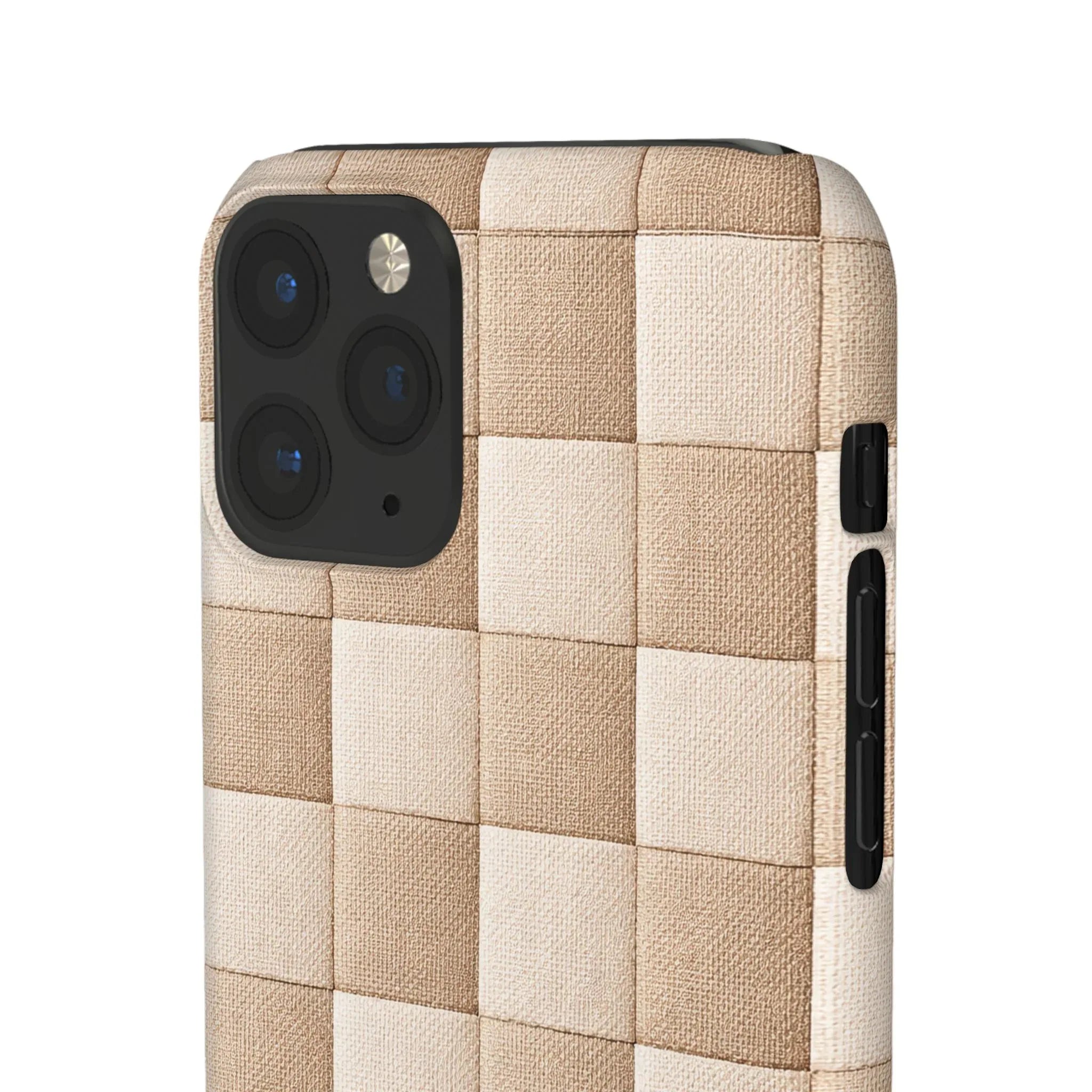 Beige Woven Phone Case for iPhone 11-17 and Galaxy S20-S25 - KARARMDESIGN