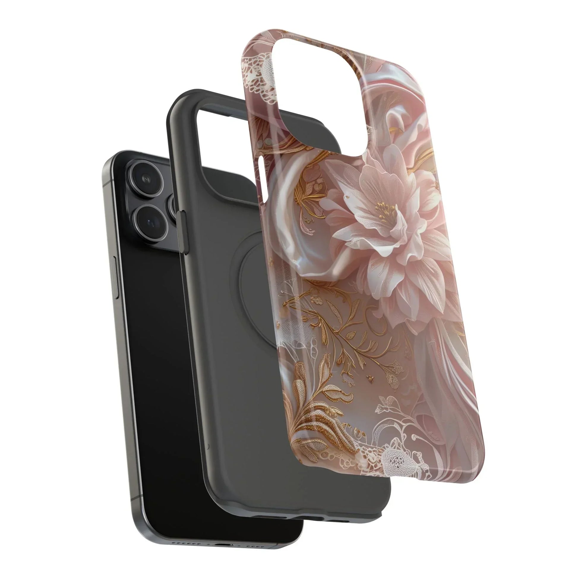 Elegant Floral Impact-Resistant Phone Case for iPhone 12-16 and Samsung Galaxy S21-S22 Models - KarArmDesign
