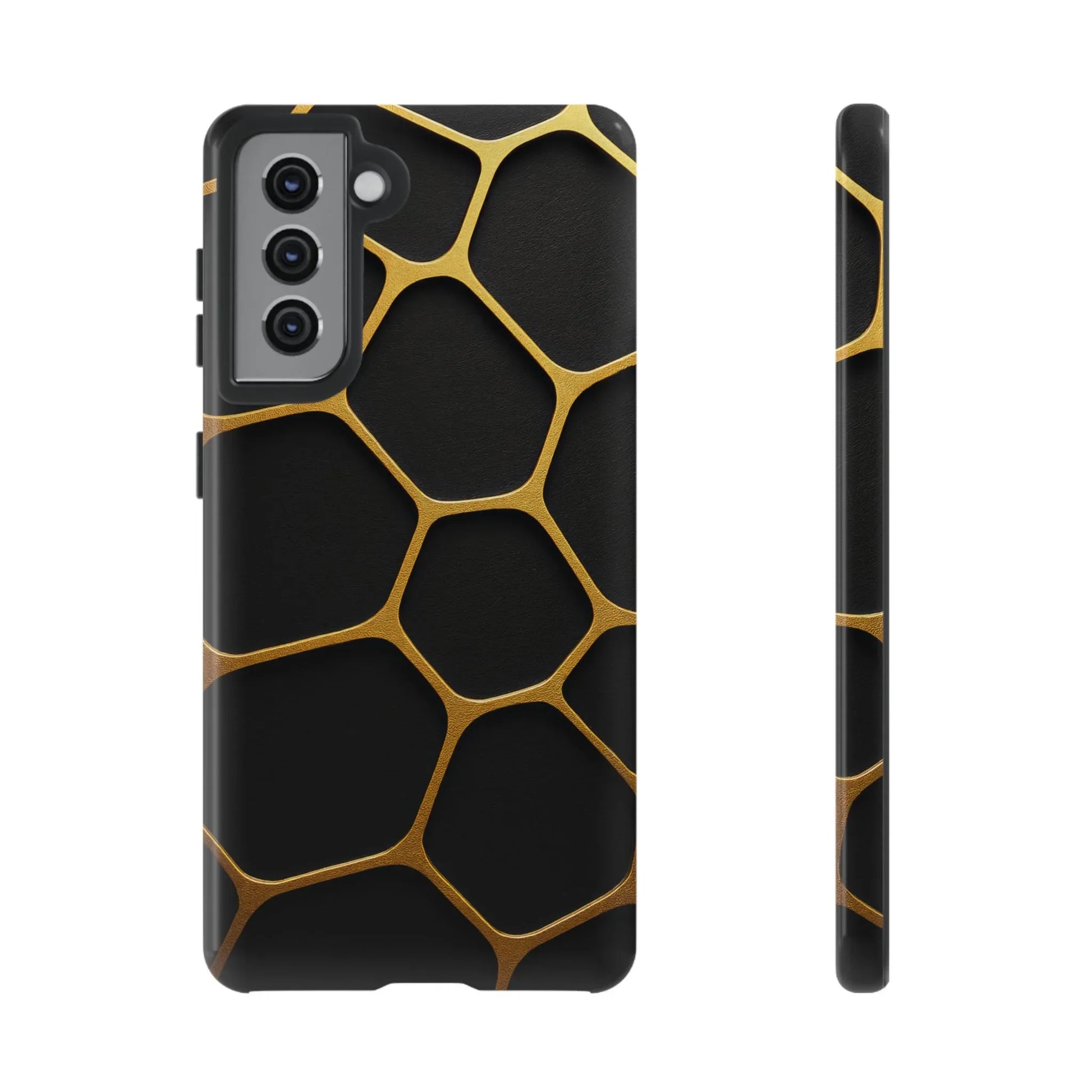 Golden Cellscape Phone Case for iPhone 8-17 and Galaxy S20-S25 - KARARMDESIGN