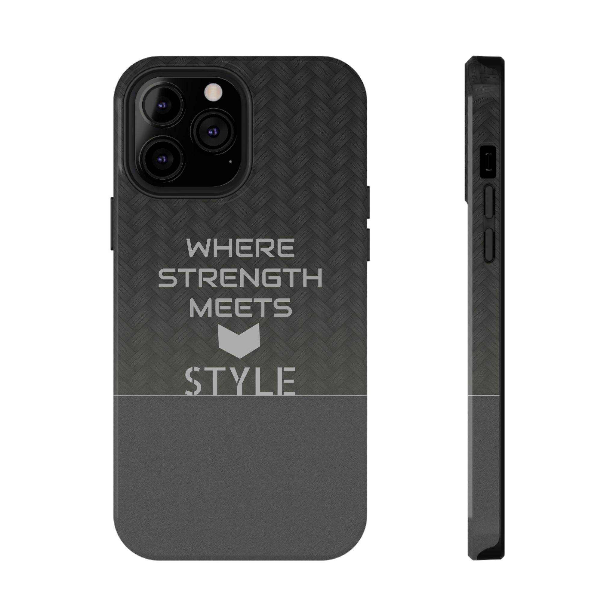 Gray Carbon Phone Case for iPhone 12-16 and Galaxy S21-S22
