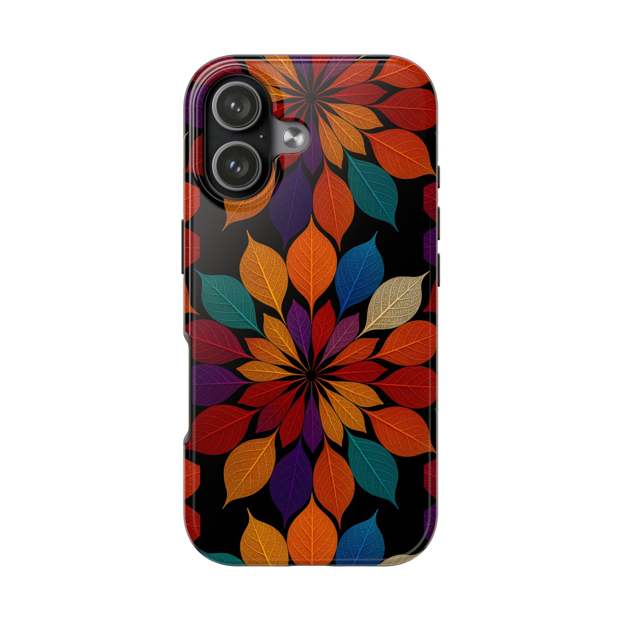 Leaf Mandala Phone Case for iPhone 11–17 & Galaxy S21–S26