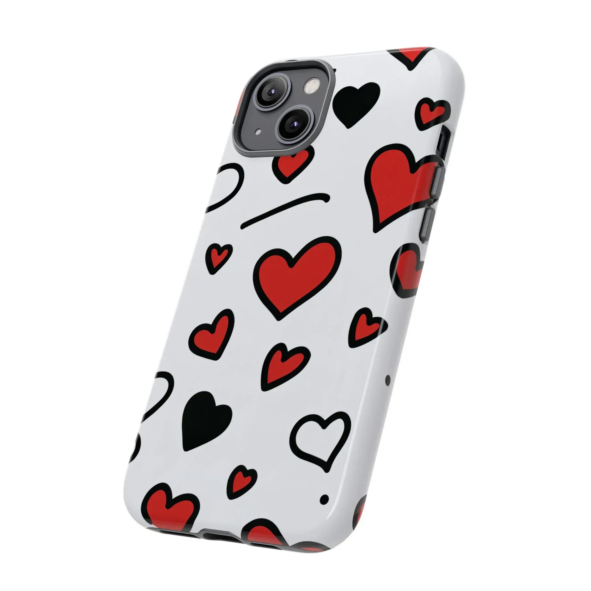 Scattered Hearts Phone Case for iPhone 11-17 and Galaxy S10-S25 - KARARMDESIGN