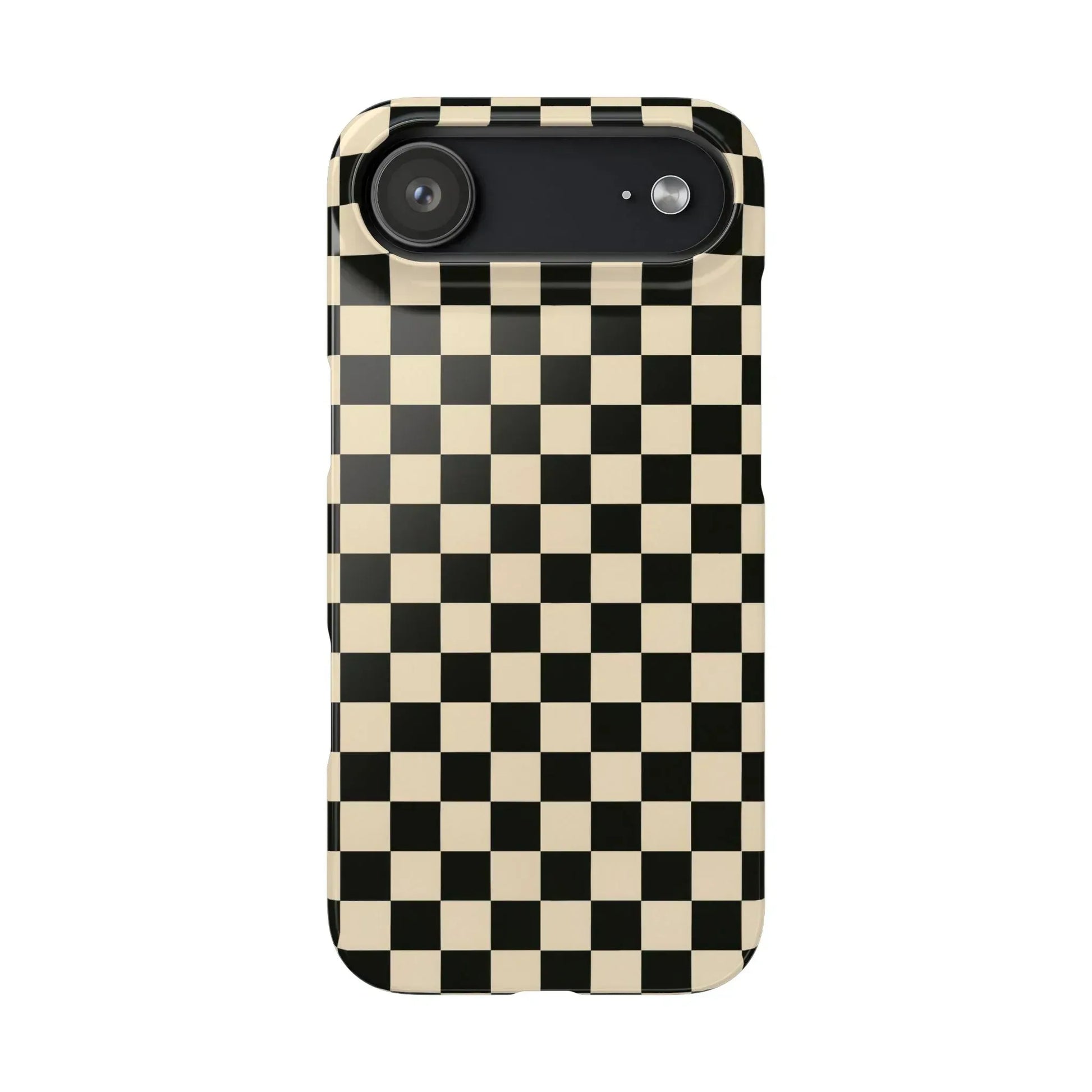 Stylish Matte Checker Phone Case for iPhone 11-17 and Galaxy S20-S25 - KARARMDESIGN