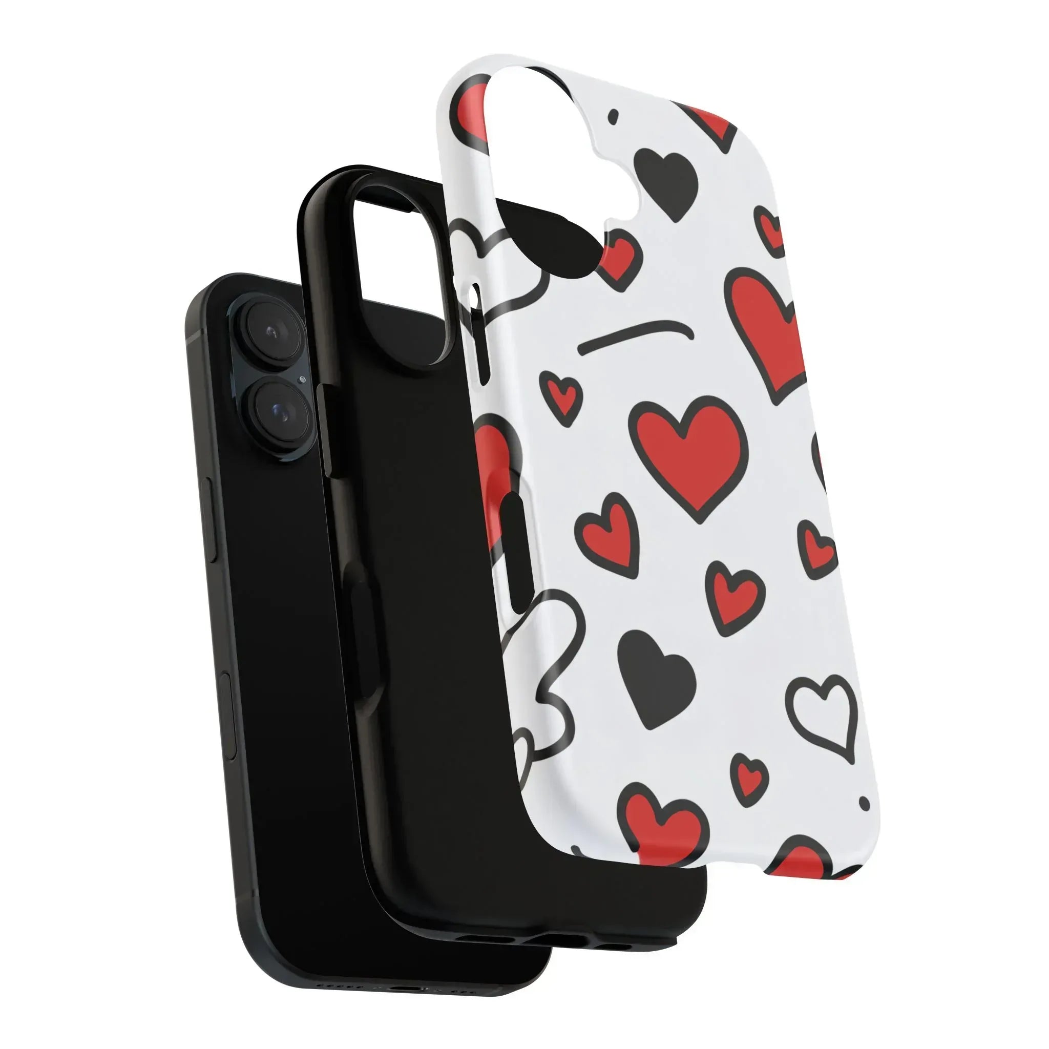 Scattered Hearts Phone Case for iPhone 11-17 and Galaxy S10-S25 - KARARMDESIGN